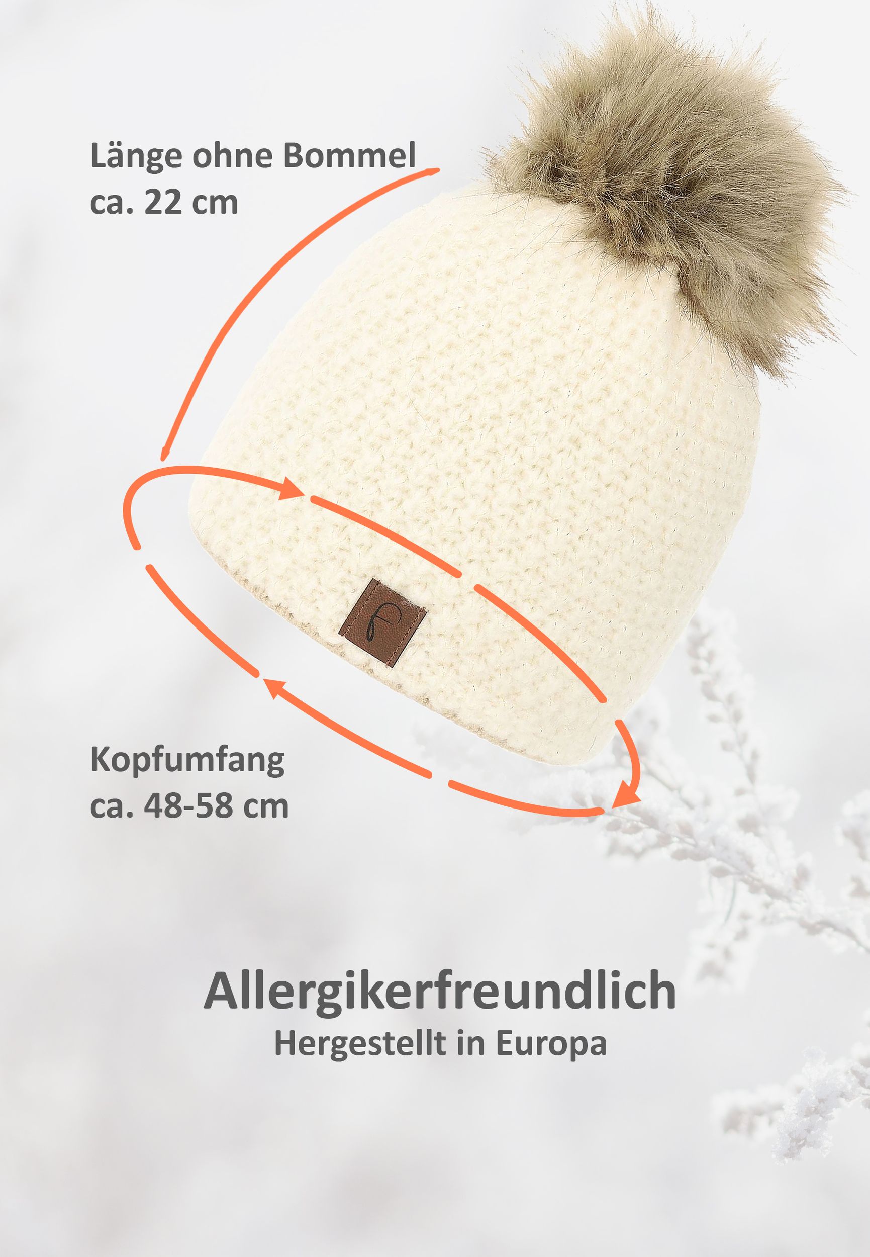 Bommelmütze Kuscheliges Thermofleece-Futter Moderner Look Bommelmütze Kuscheliges Thermofleece-Futter Moderner Look