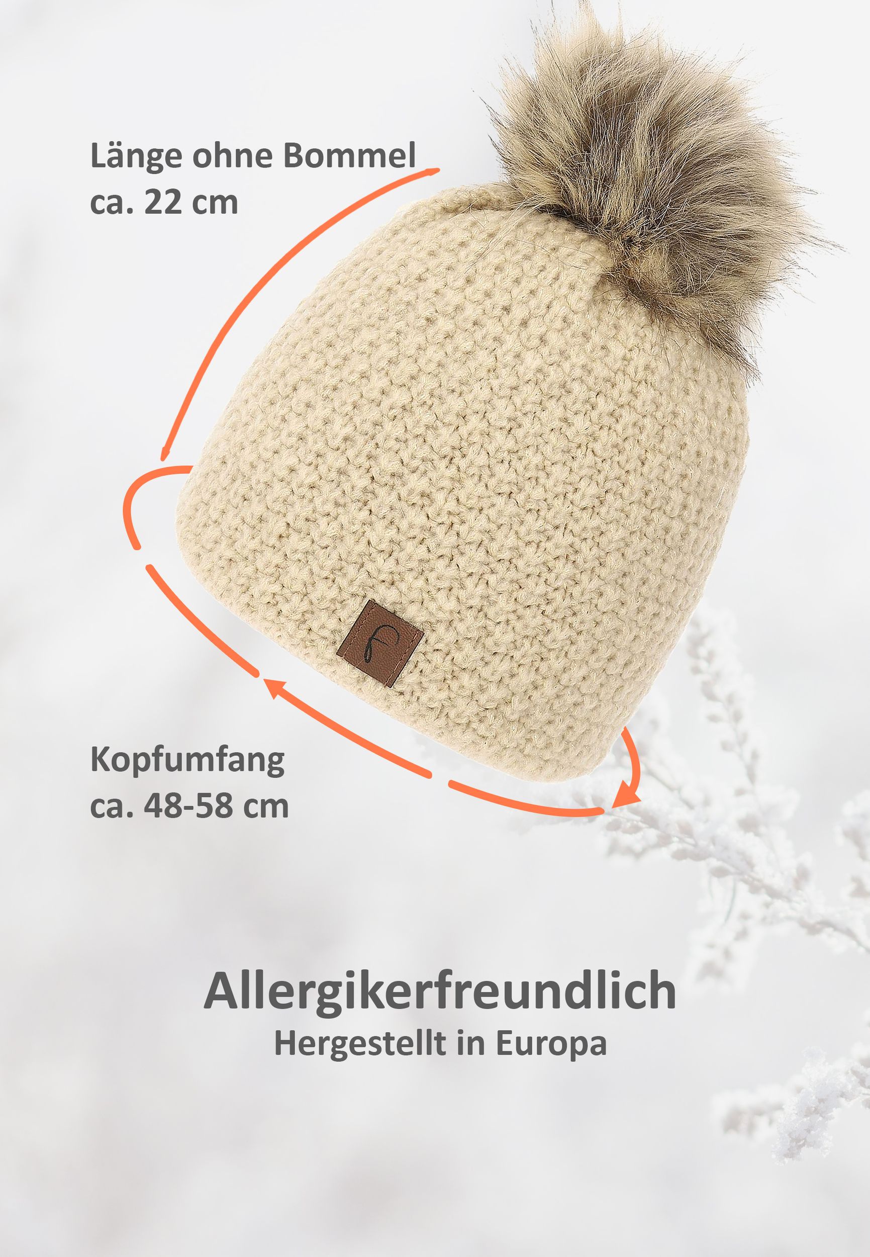 Bommelmütze Kuscheliges Thermofleece-Futter Moderner Look Bommelmütze Kuscheliges Thermofleece-Futter Moderner Look