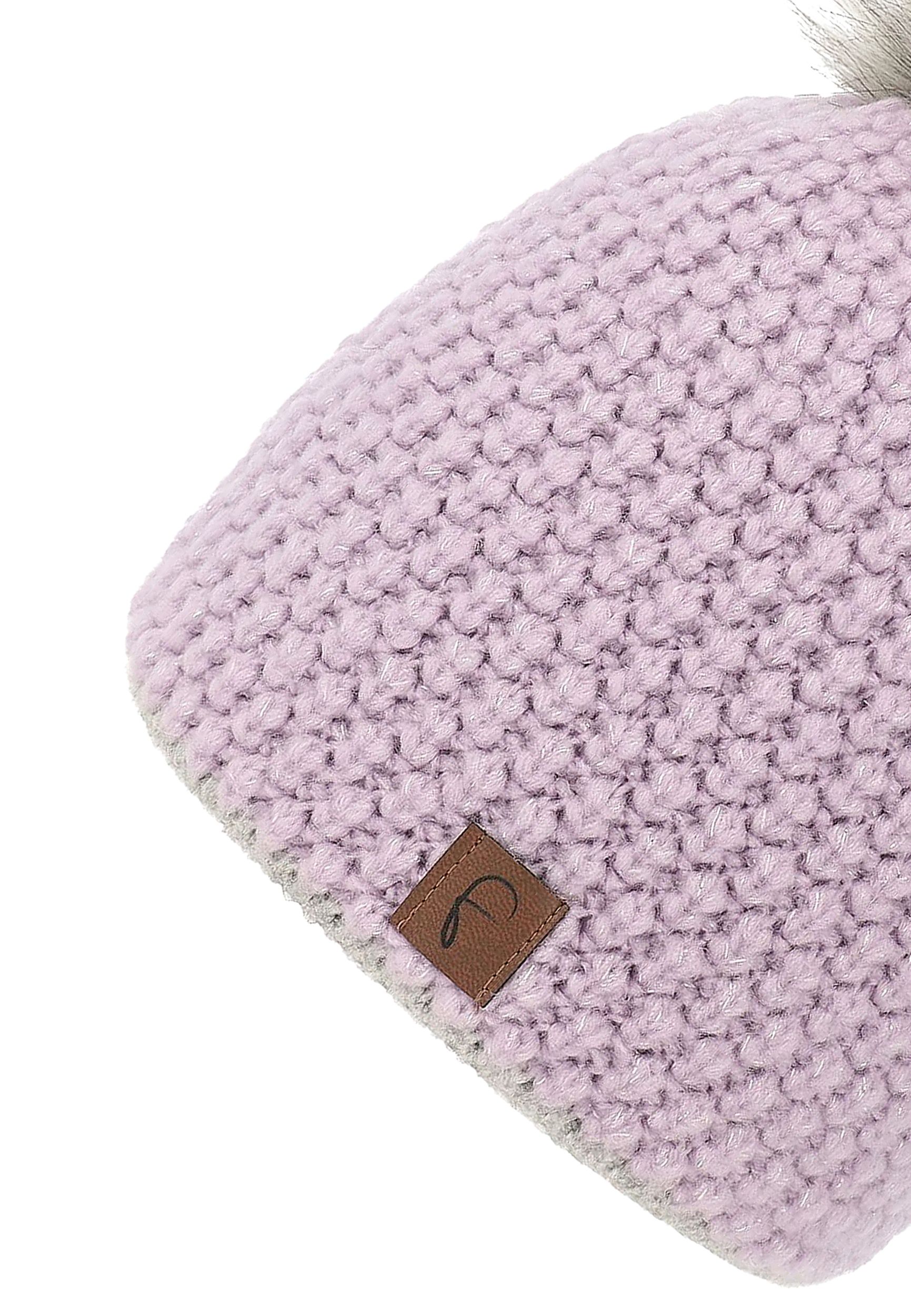 Bommelmütze Kuscheliges Thermofleece-Futter Moderner Look Bommelmütze Kuscheliges Thermofleece-Futter Moderner Look