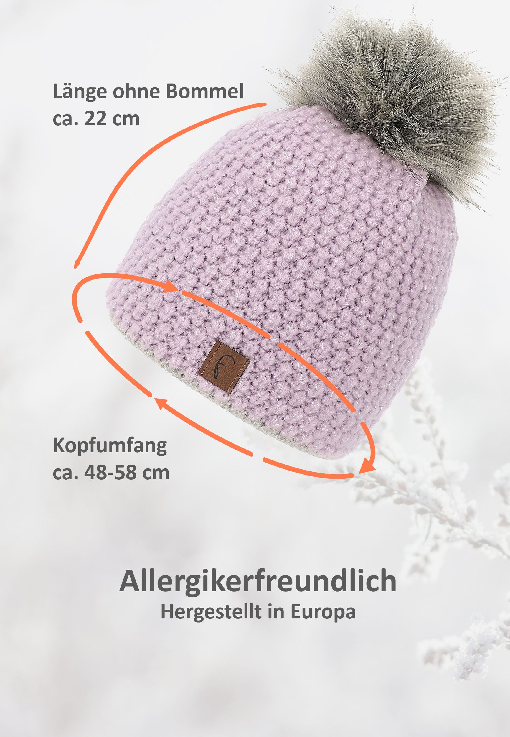 Bommelmütze Kuscheliges Thermofleece-Futter Moderner Look Bommelmütze Kuscheliges Thermofleece-Futter Moderner Look