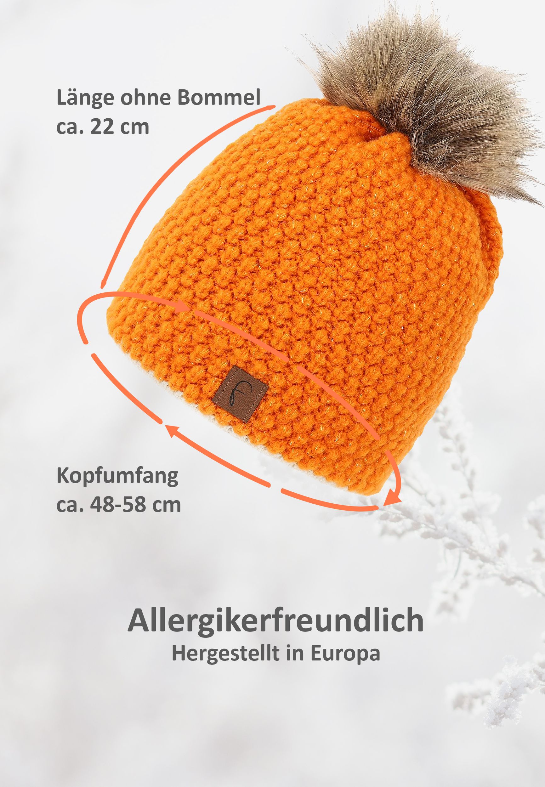 Bommelmütze Kuscheliges Thermofleece-Futter Moderner Look Bommelmütze Kuscheliges Thermofleece-Futter Moderner Look