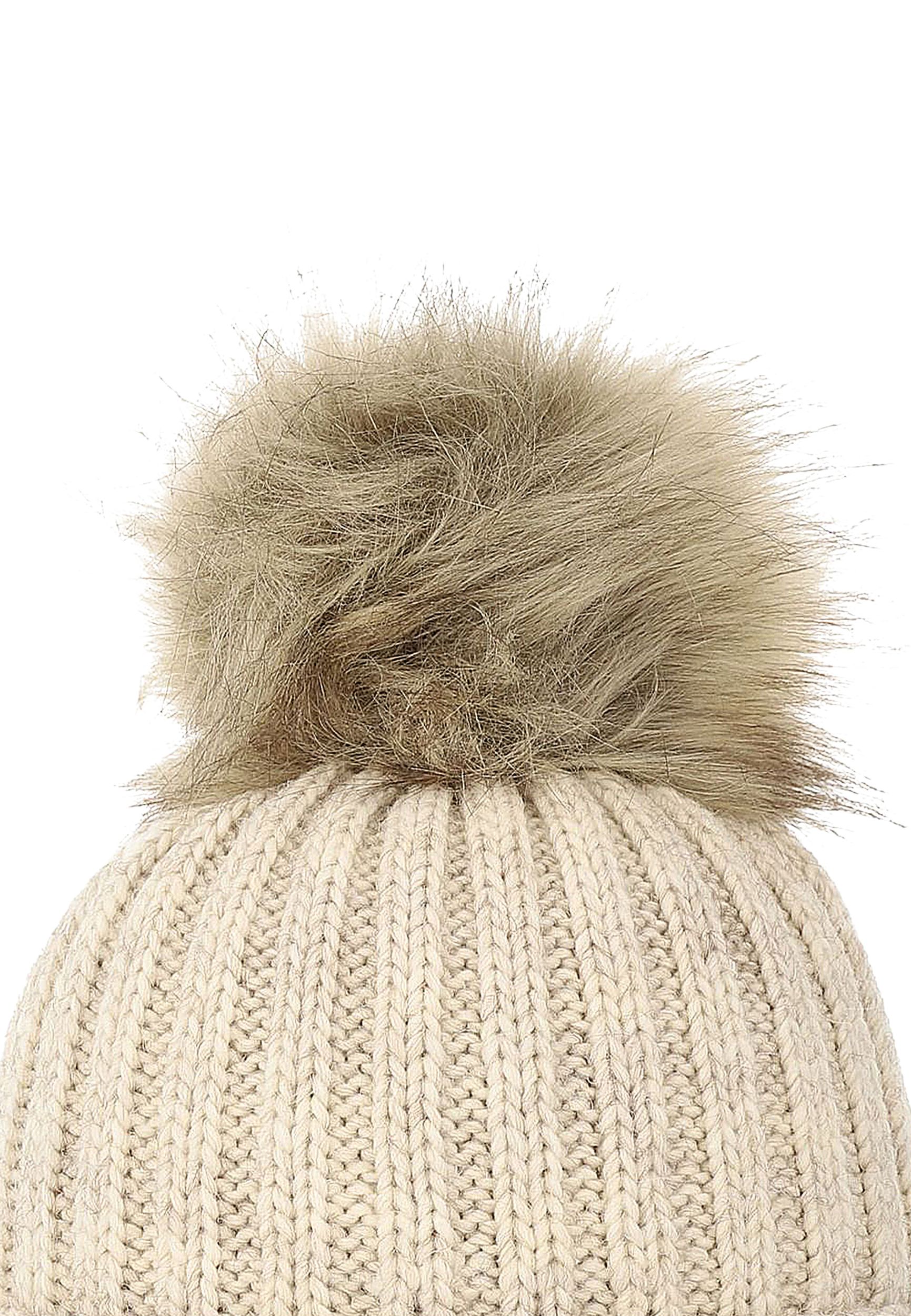 Strickmütze mit Bommel Thermo-Fleece Beanie Modisch Strickmütze mit Bommel Thermo-Fleece Beanie Modisch