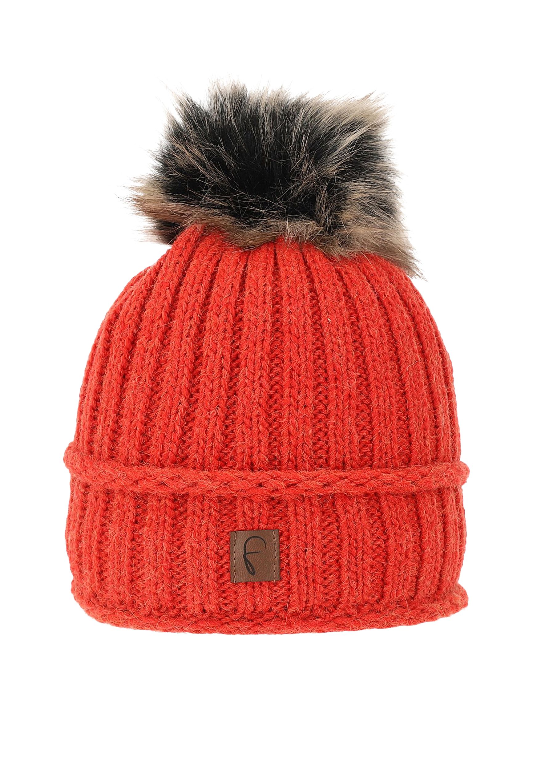 Strickmütze mit Bommel Thermo-Fleece Beanie Modisch Strickmütze mit Bommel Thermo-Fleece Beanie Modisch