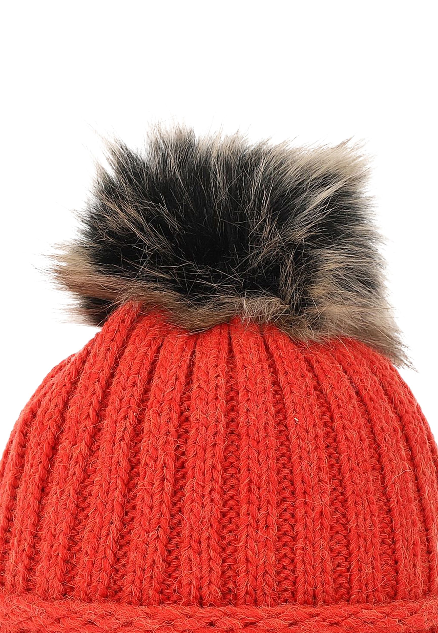 Strickmütze mit Bommel Thermo-Fleece Beanie Modisch Strickmütze mit Bommel Thermo-Fleece Beanie Modisch