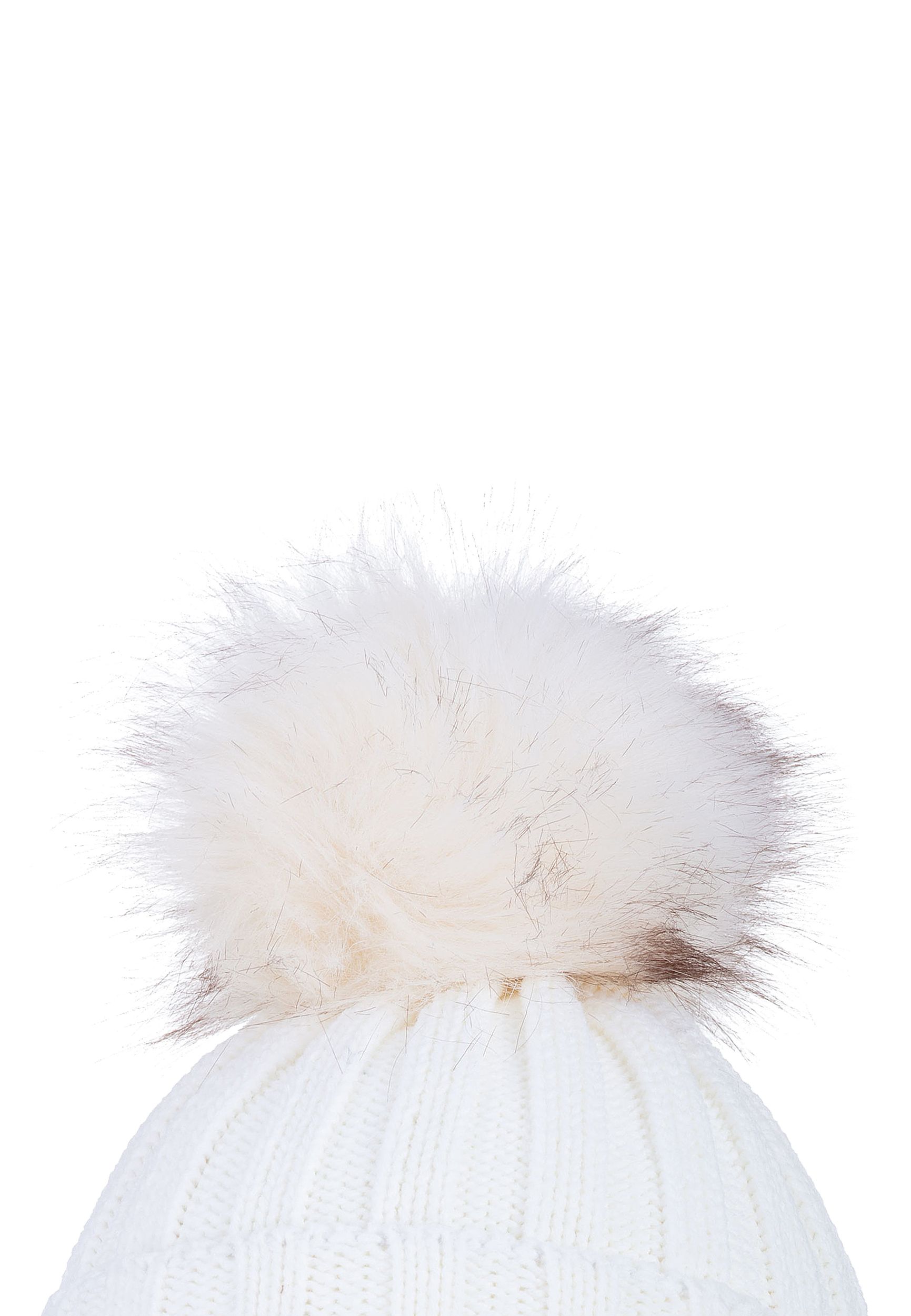 Gerippte Beanie Fleecefutter Kunstfellbommel Winter Gerippte Beanie Fleecefutter Kunstfellbommel Winter