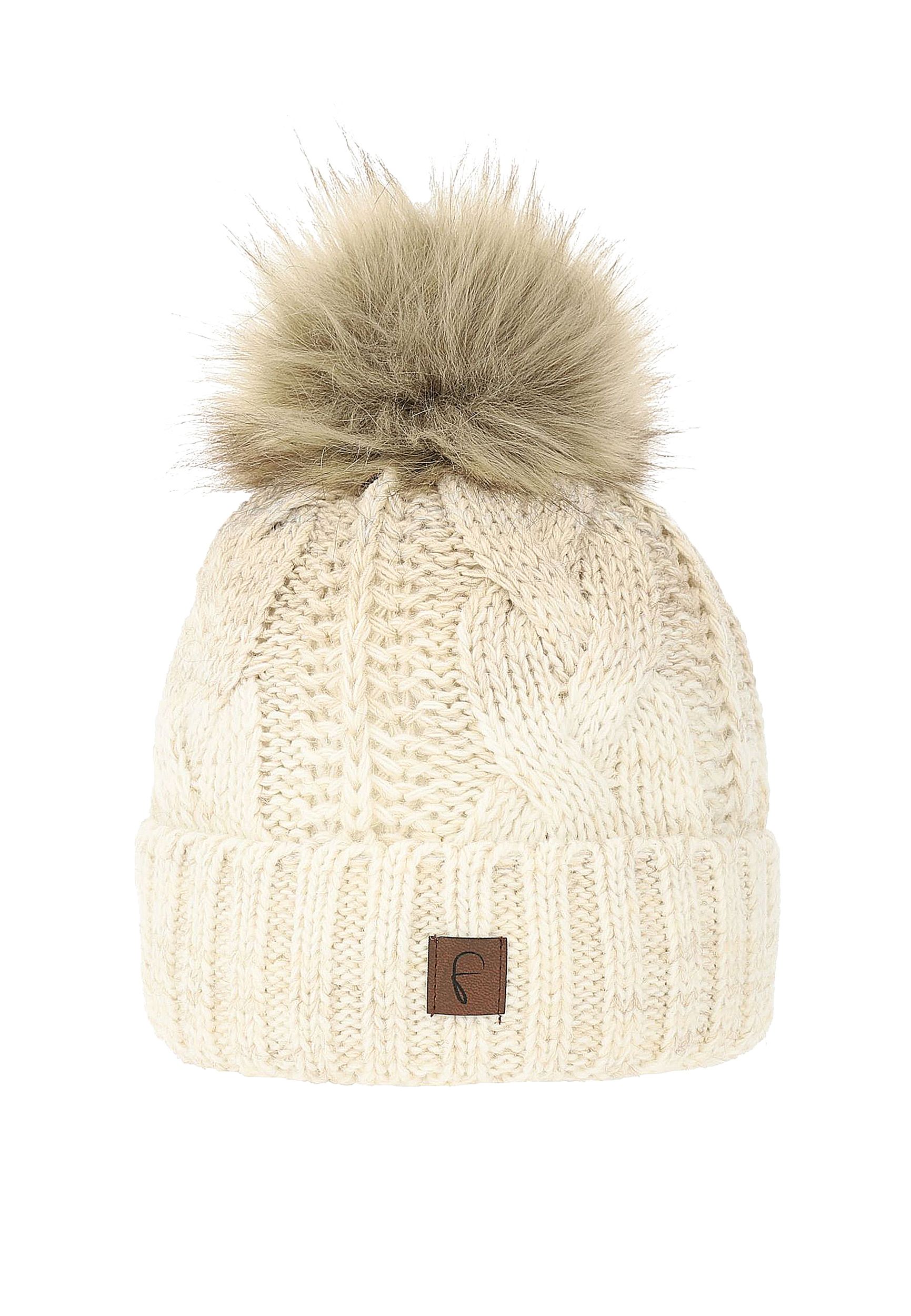 Bommelmütze mit Farbverlauf Thermo Strickmütze Elegant Bommelmütze mit Farbverlauf Thermo Strickmütze Elegant