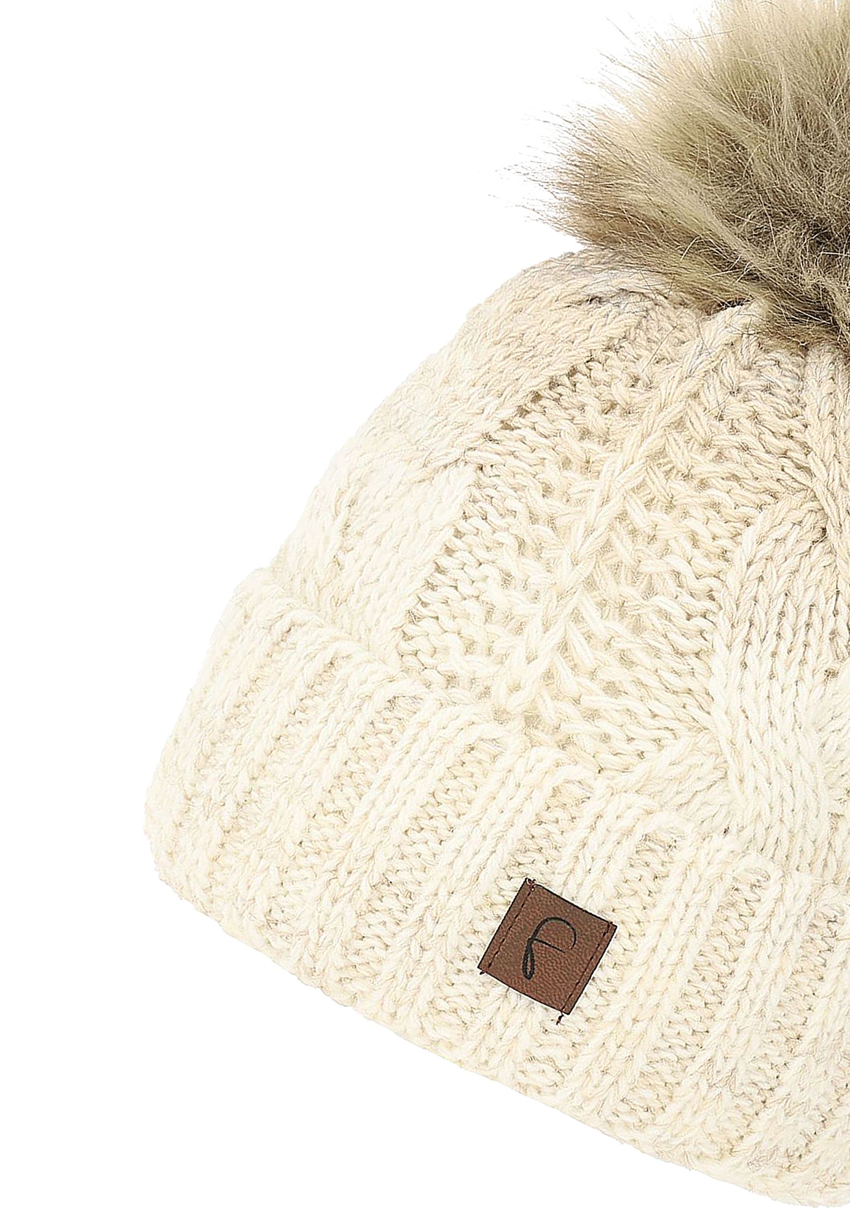 Bommelmütze mit Farbverlauf Thermo Strickmütze Elegant Bommelmütze mit Farbverlauf Thermo Strickmütze Elegant