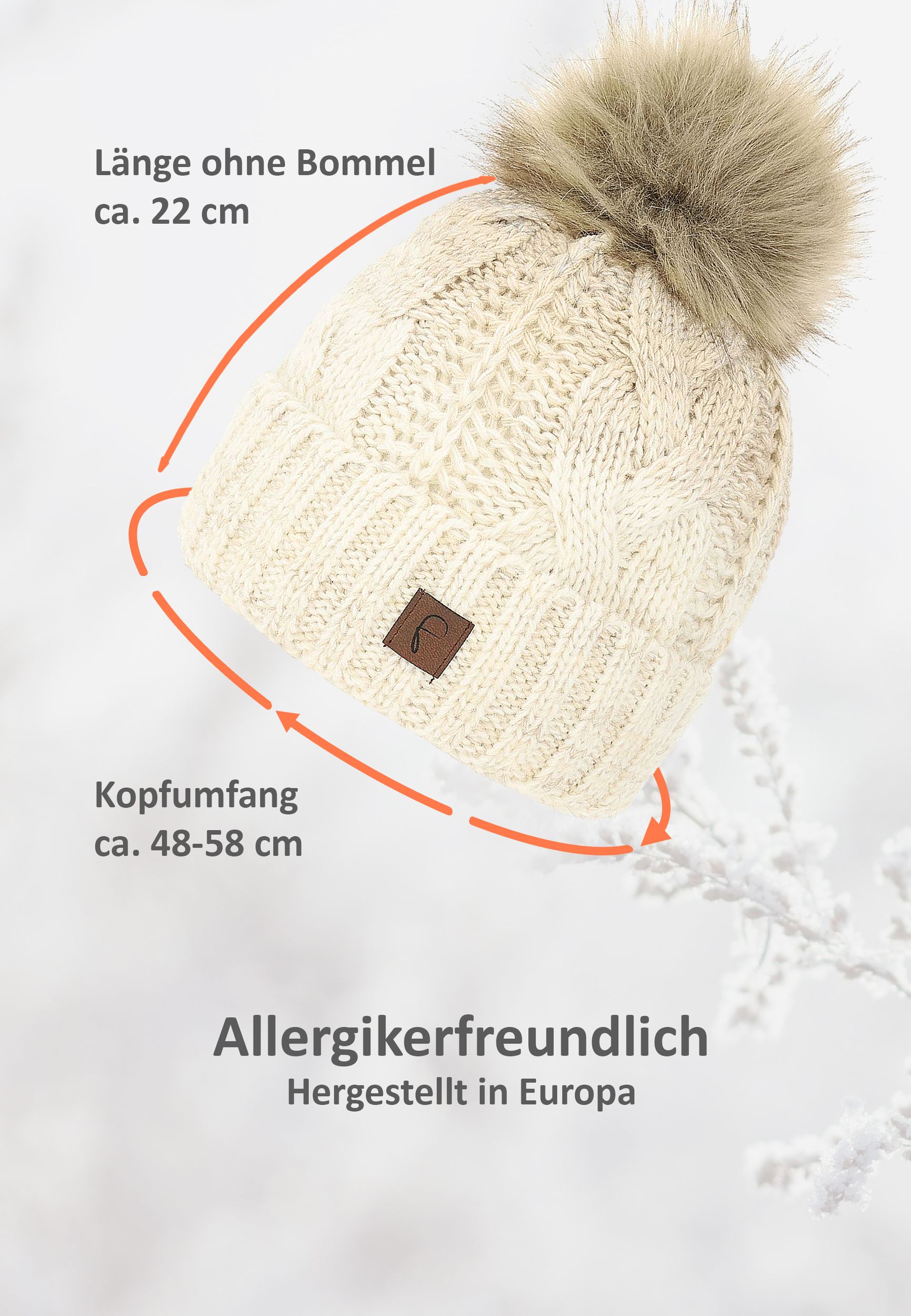 Bommelmütze mit Farbverlauf Thermo Strickmütze Elegant Bommelmütze mit Farbverlauf Thermo Strickmütze Elegant