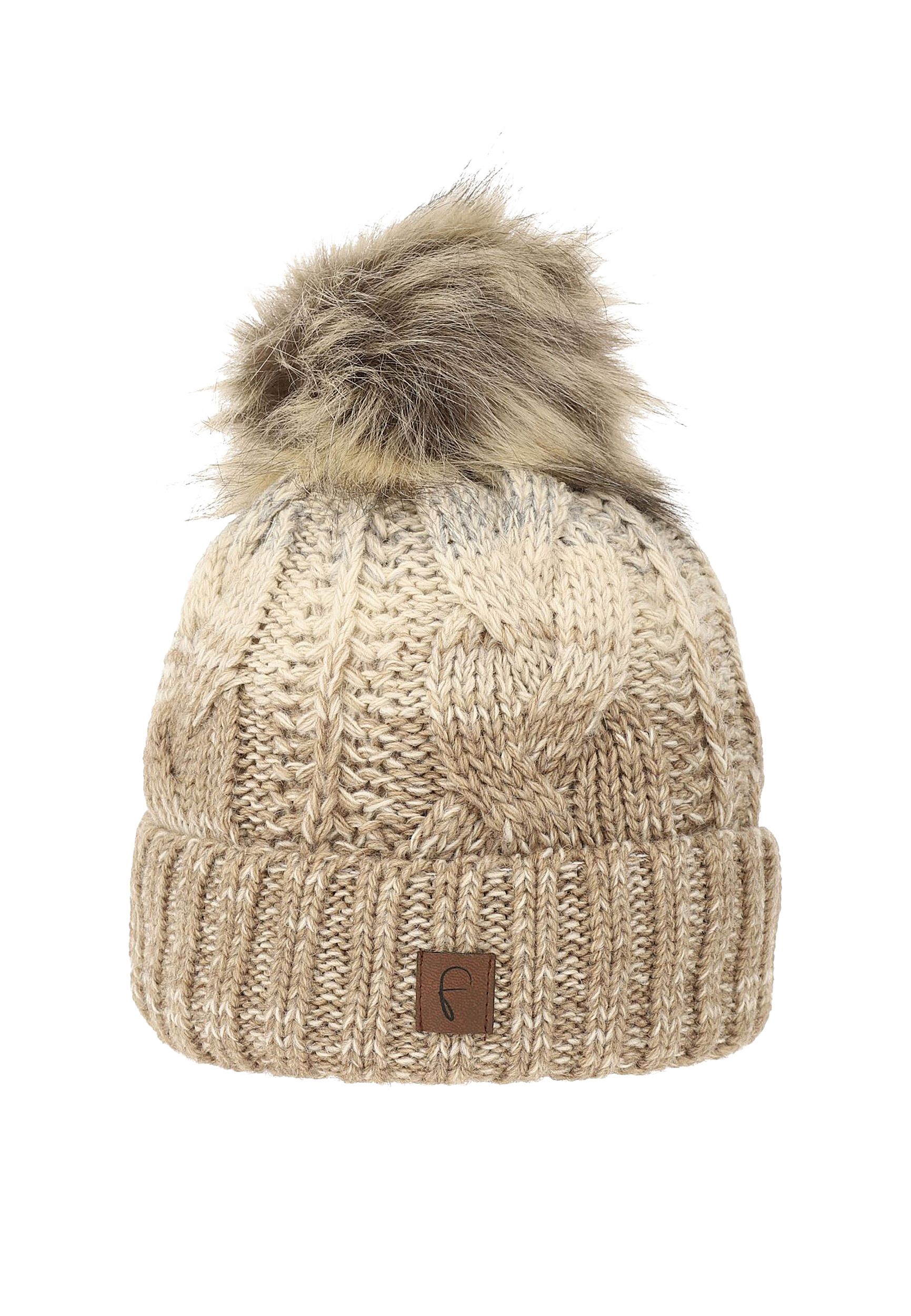 Bommelmütze mit Farbverlauf Thermo Strickmütze Elegant Bommelmütze mit Farbverlauf Thermo Strickmütze Elegant