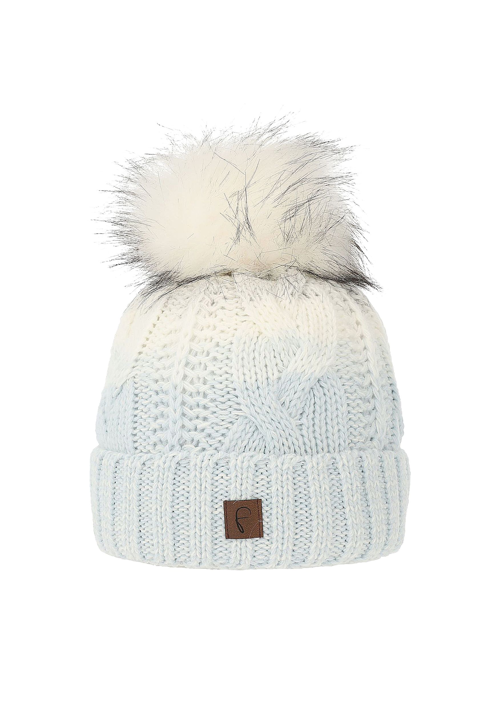 Bommelmütze mit Farbverlauf Thermo Strickmütze Elegant Bommelmütze mit Farbverlauf Thermo Strickmütze Elegant