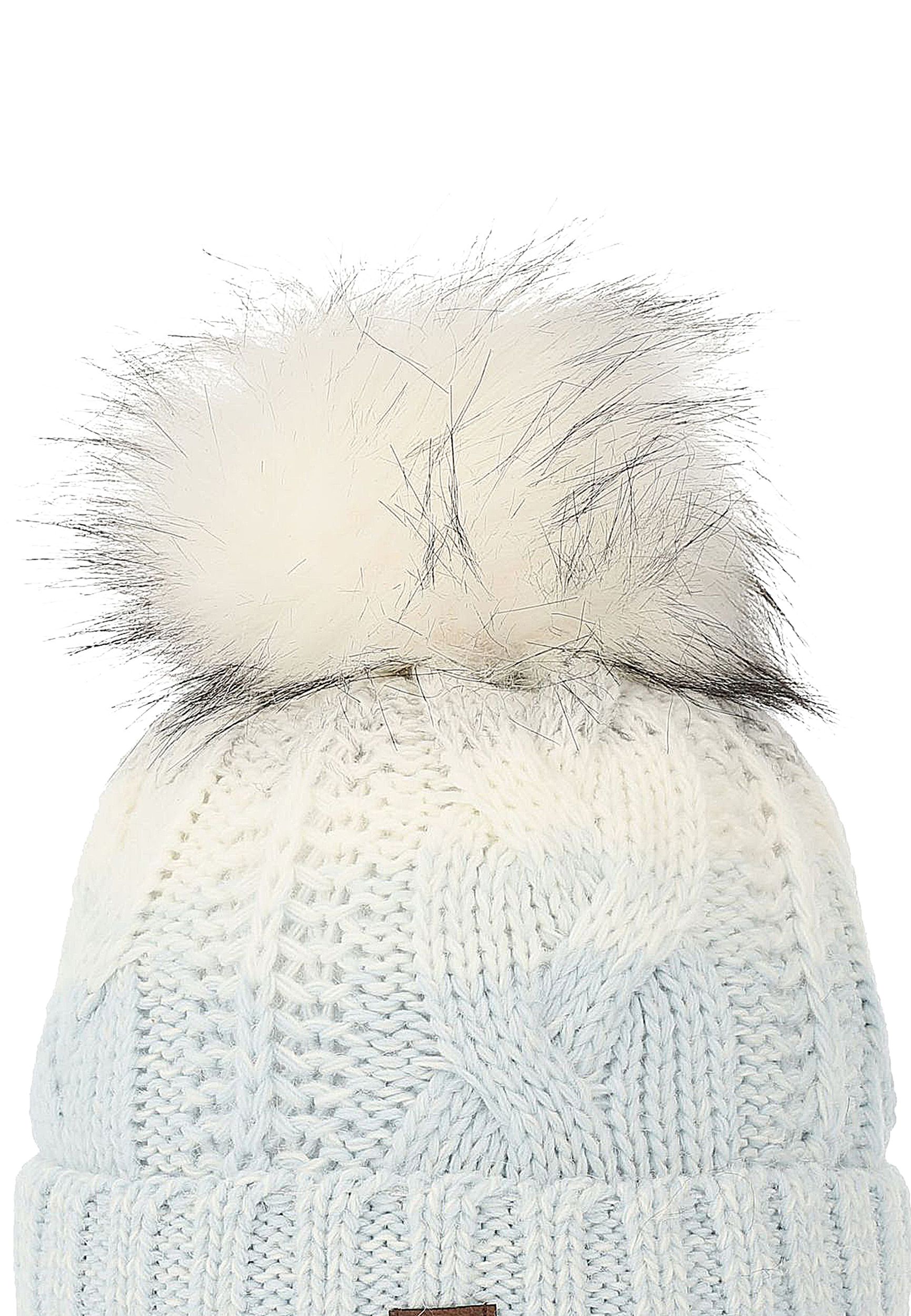 Bommelmütze mit Farbverlauf Thermo Strickmütze Elegant Bommelmütze mit Farbverlauf Thermo Strickmütze Elegant