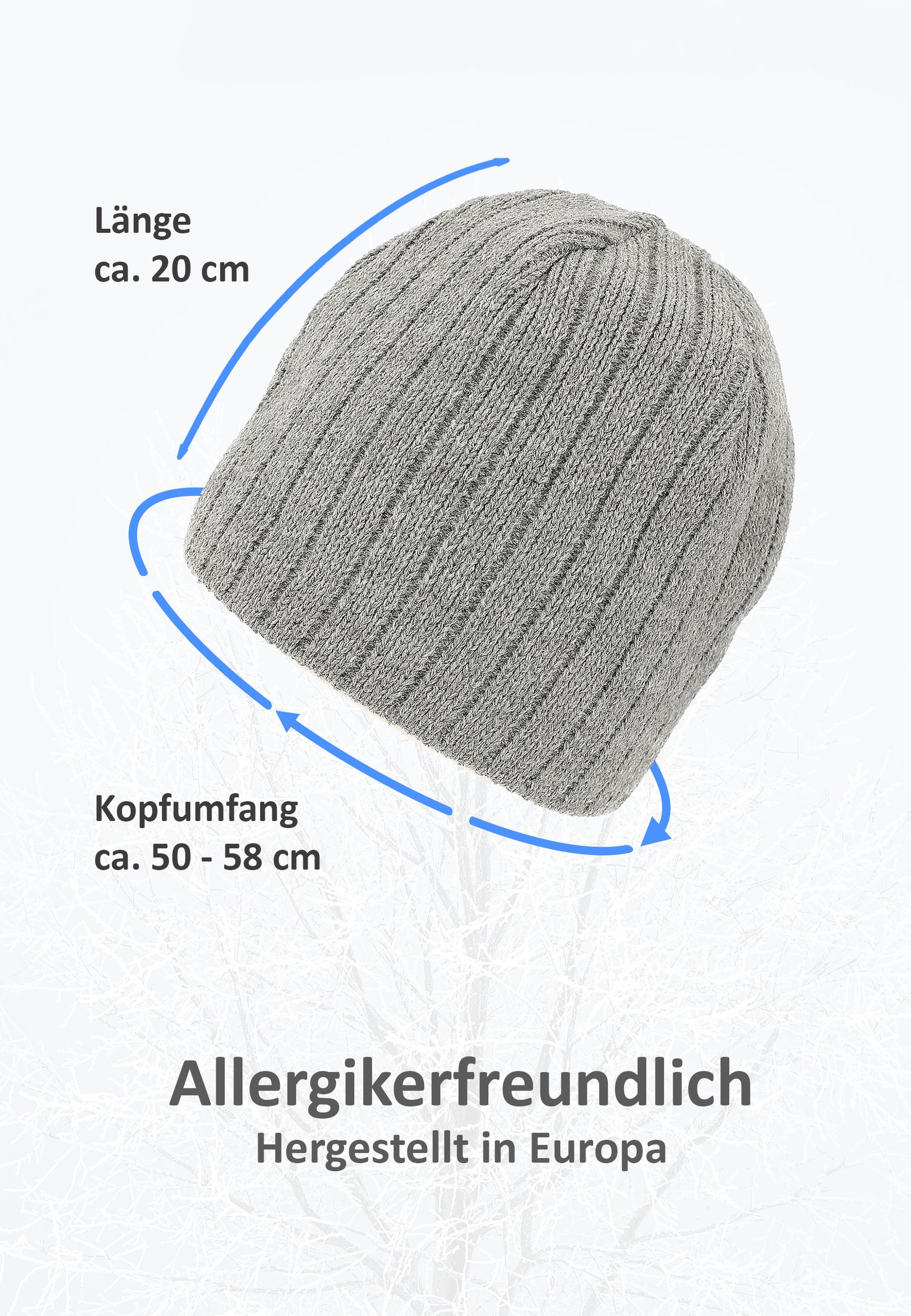 Strick Beanie mit Fleece-Innenfutter und glatter Oberfläche Strick Beanie mit Fleece-Innenfutter und glatter Oberfläche