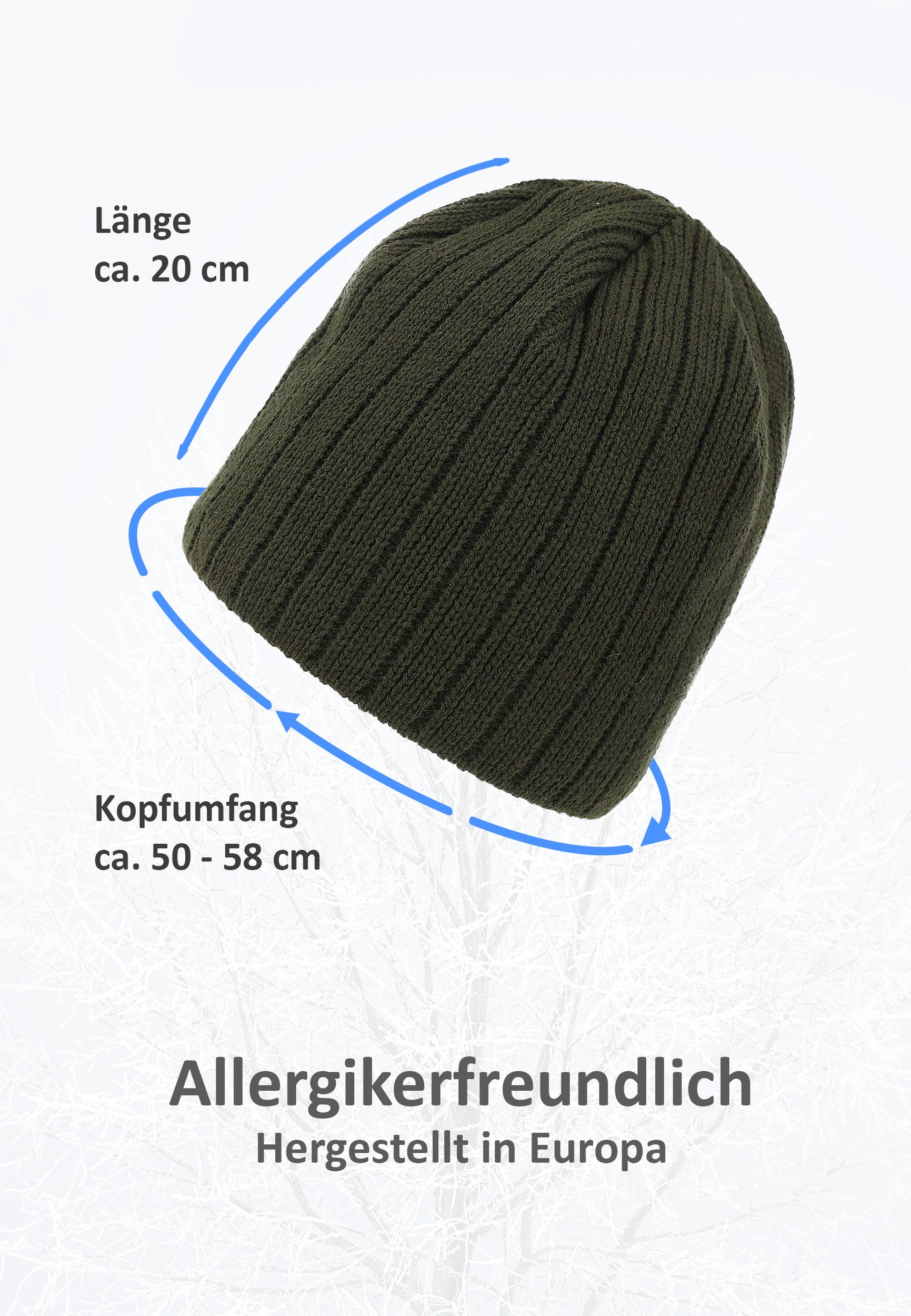 Strick Beanie mit Fleece-Innenfutter und glatter Oberfläche Strick Beanie mit Fleece-Innenfutter und glatter Oberfläche