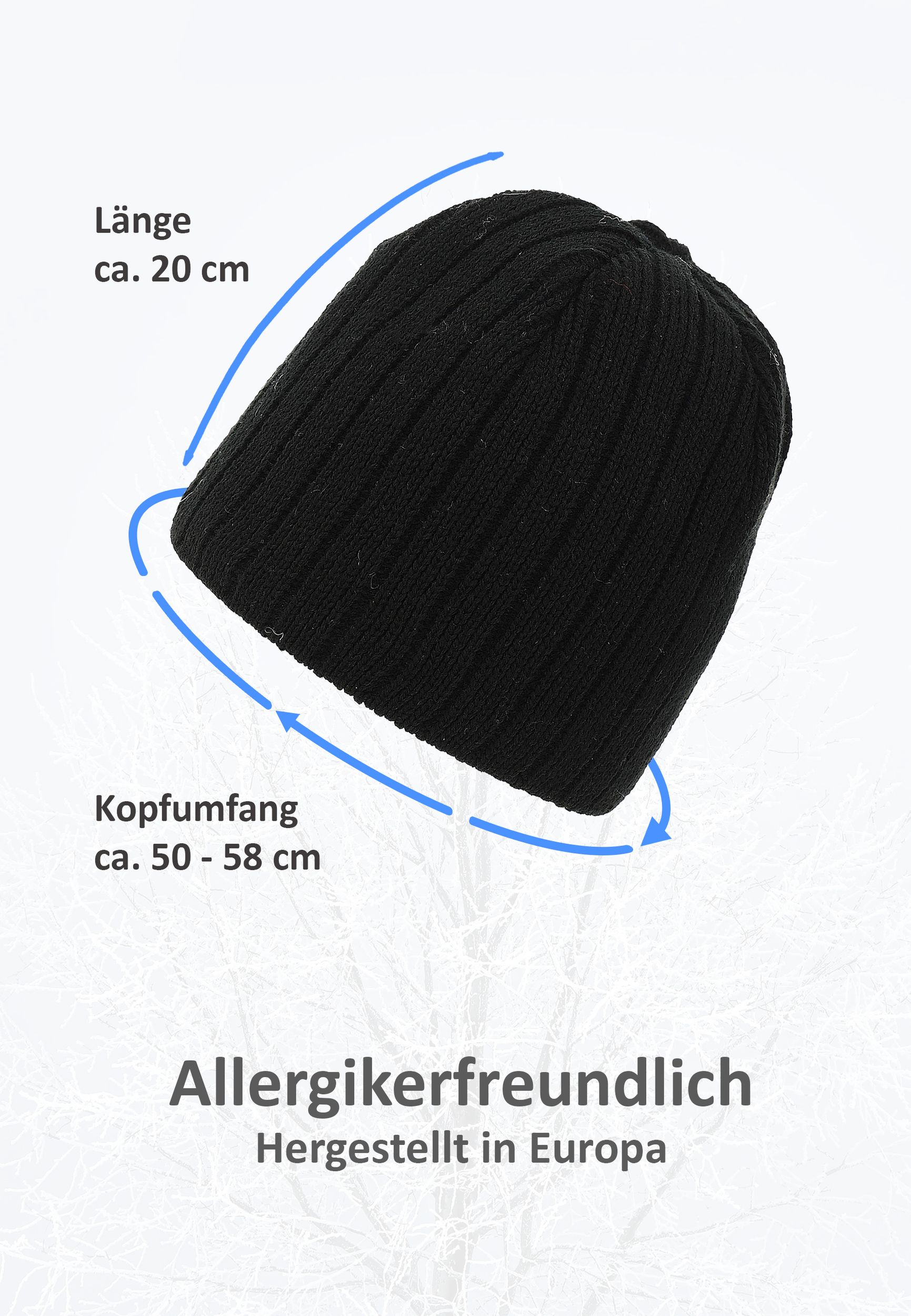 Strick Beanie mit Fleece-Innenfutter und glatter Oberfläche Strick Beanie mit Fleece-Innenfutter und glatter Oberfläche