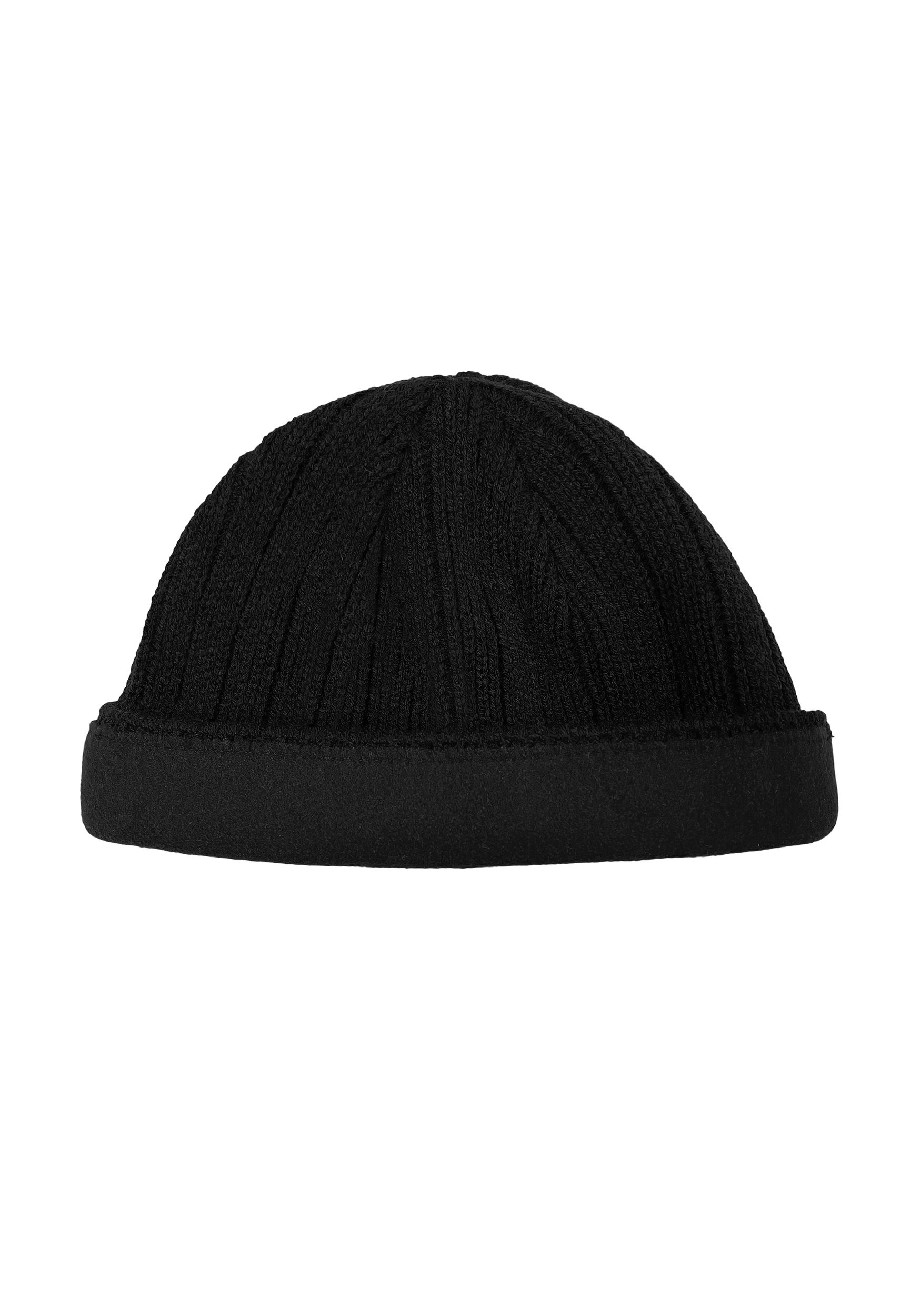 Strick Beanie mit Fleece-Innenfutter und glatter Oberfläche Strick Beanie mit Fleece-Innenfutter und glatter Oberfläche