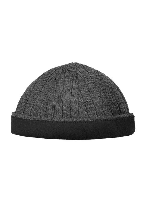 Faera Faera Strick Beanie mit Fleece-Innenfutter und glatter Oberfläche – Anthrazit, Bild 3