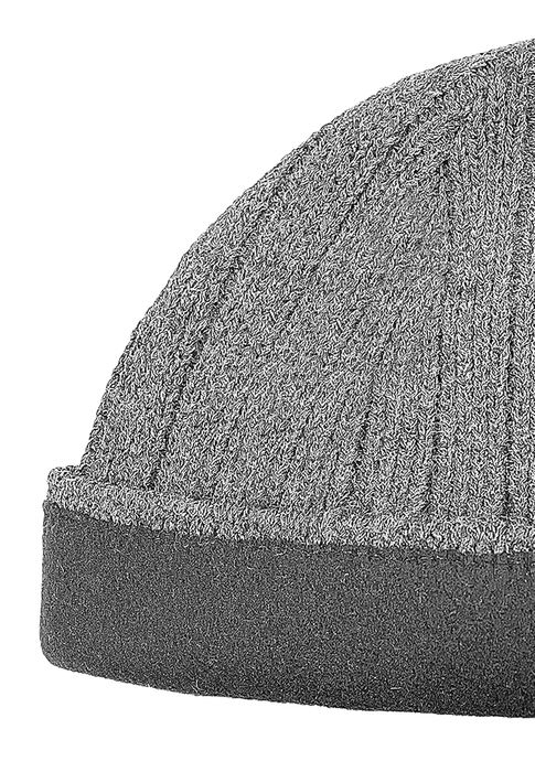 Faera Strick Beanie mit Fleece-Innenfutter und glatter Oberfläche, Farbe: Grau