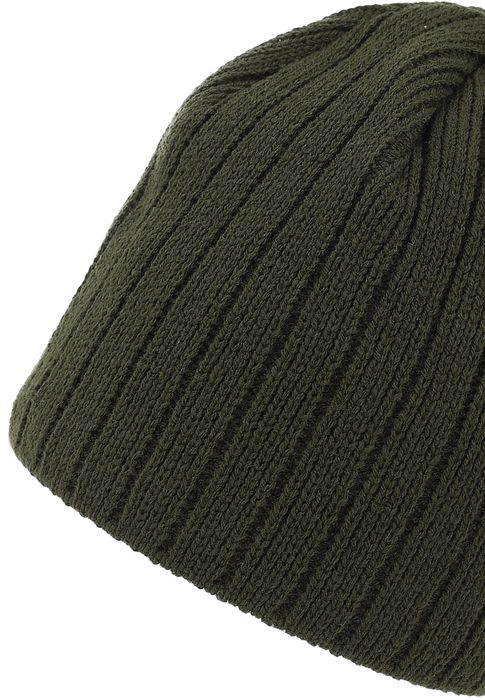 Faera Faera Strick Beanie mit Fleece-Innenfutter und glatter Oberfläche – Khaki, Bild 4