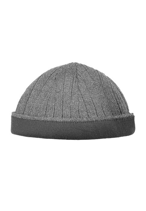 Faera Faera Strick Beanie mit Fleece-Innenfutter und glatter Oberfläche – Grau, Bild 3