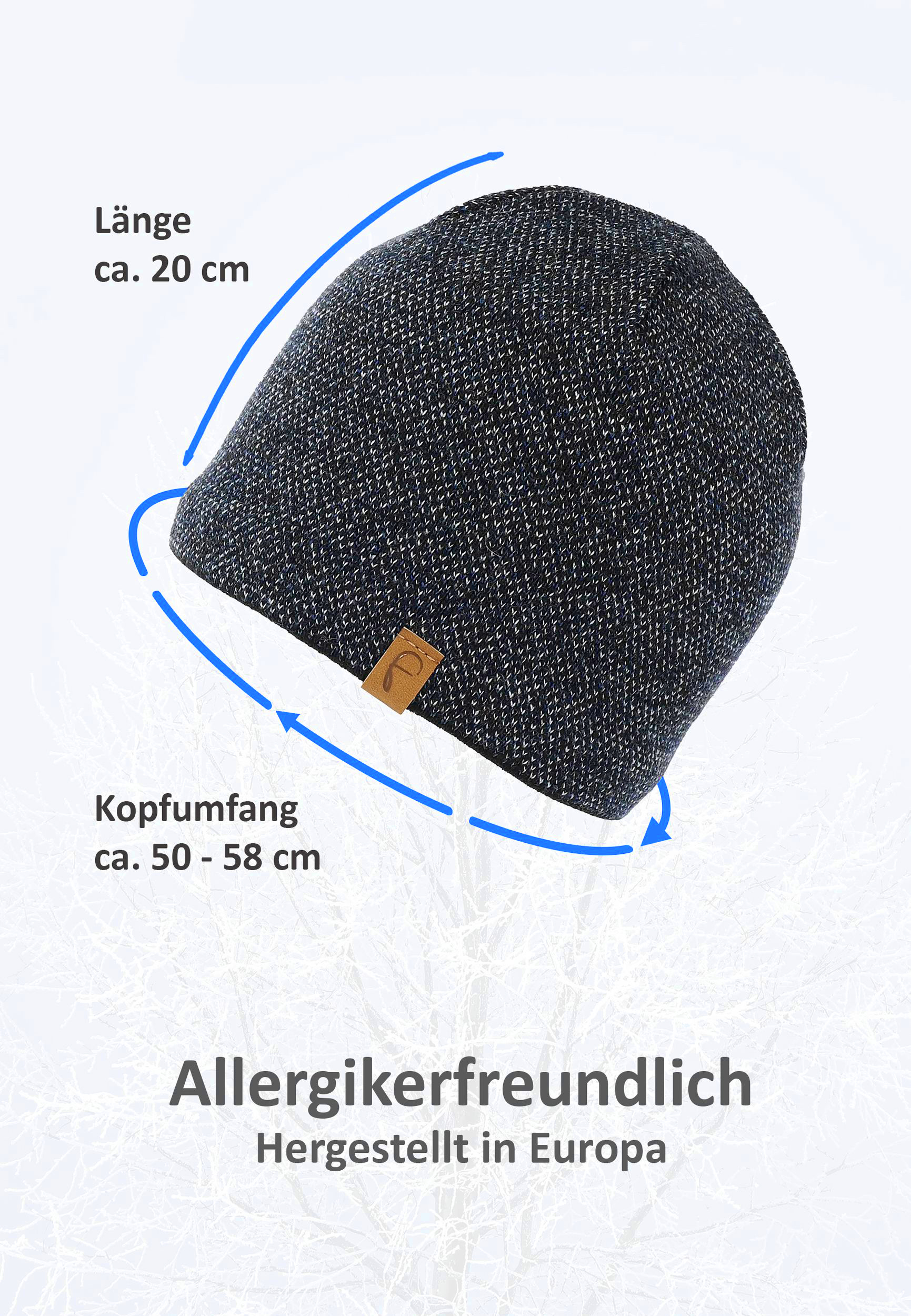 Strick Beanie mit Fleece Innenfutter und Melange Design Strick Beanie mit Fleece Innenfutter und Melange Design