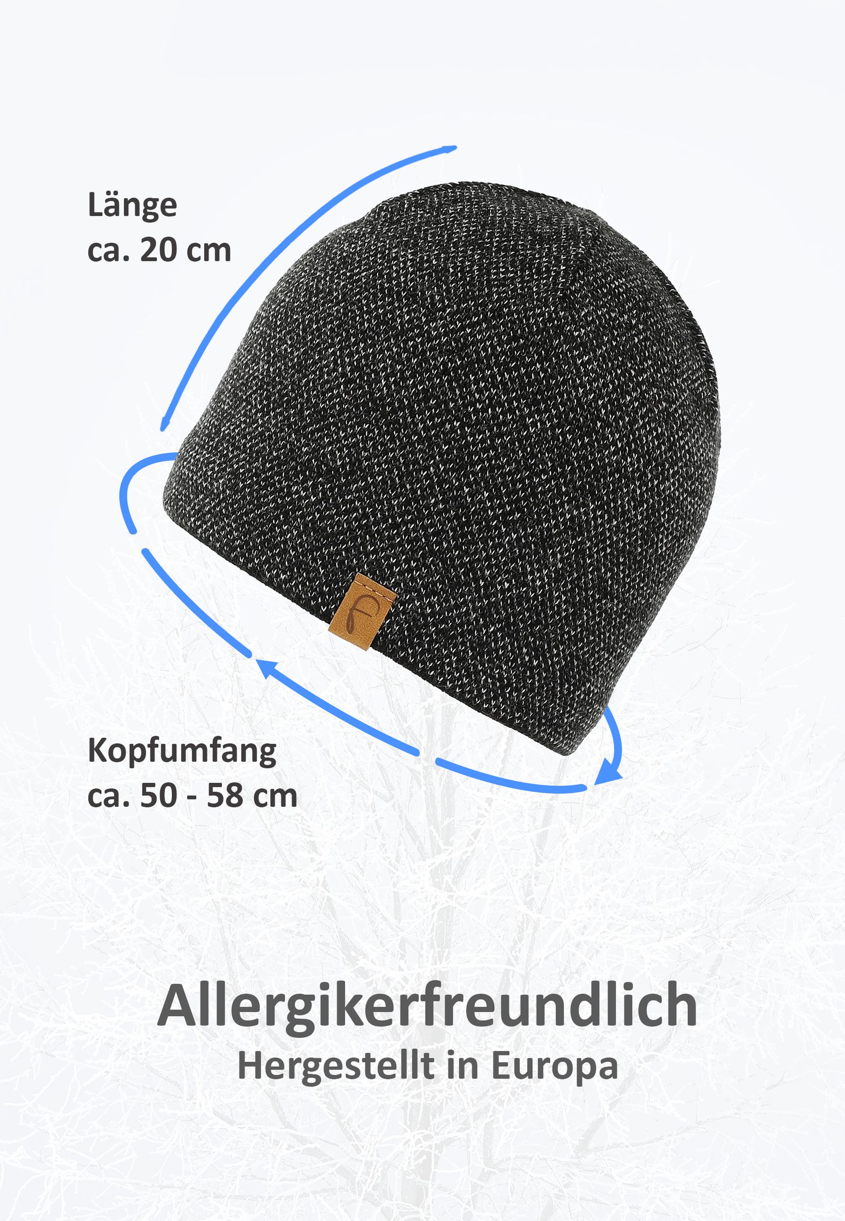 Strick Beanie mit Fleece Innenfutter und Melange Design Strick Beanie mit Fleece Innenfutter und Melange Design
