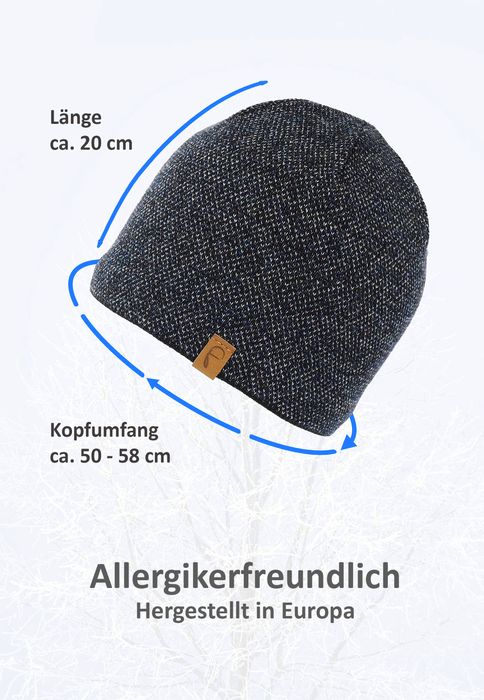 Faera Faera Strick Beanie mit Fleece Innenfutter und Melange Design – Navy, Bild 5