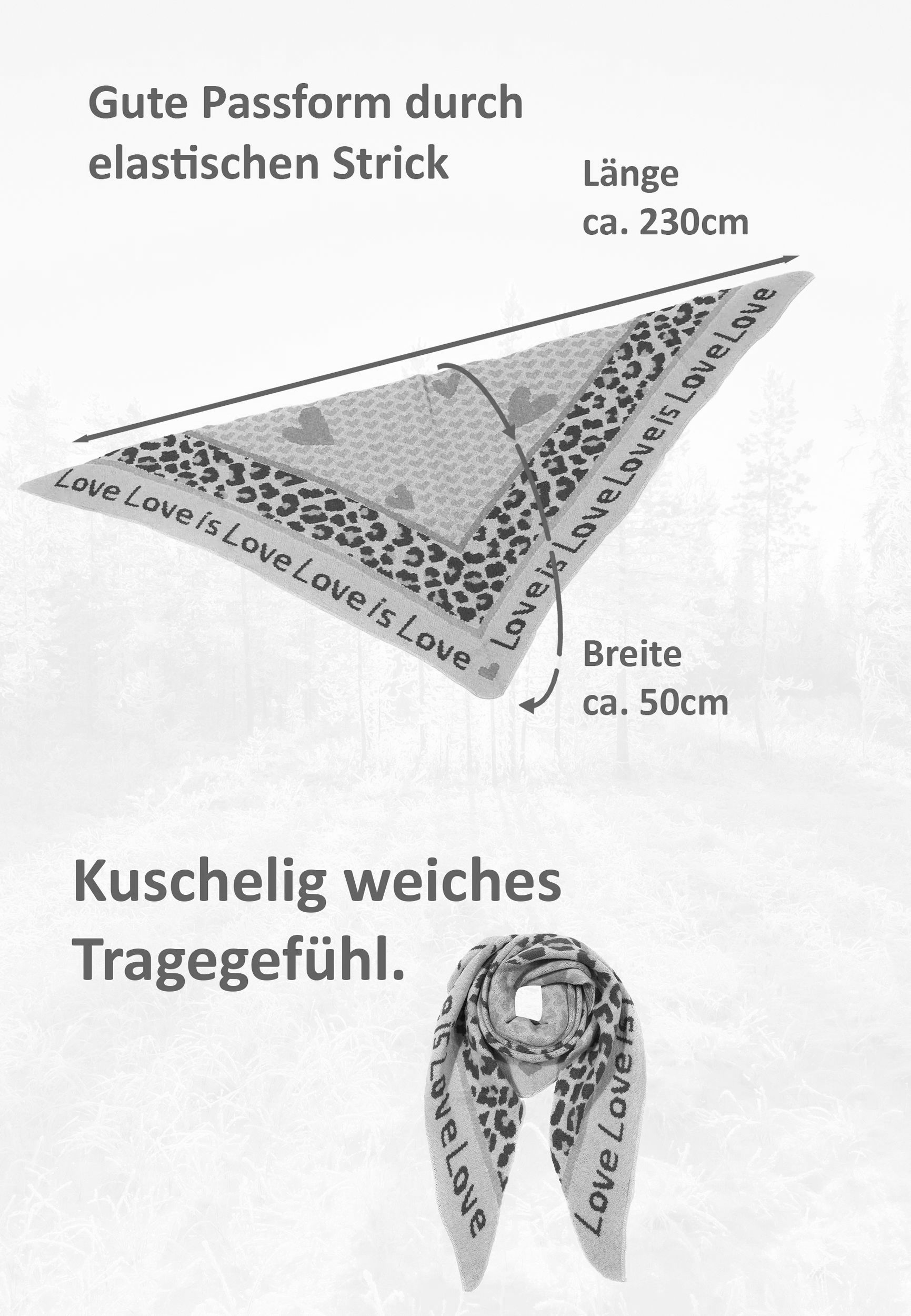 Leopardenmuster Dreieckstuch Animal Love mit cozy Oberfläche Leopardenmuster Dreieckstuch Animal Love mit cozy Oberfläche