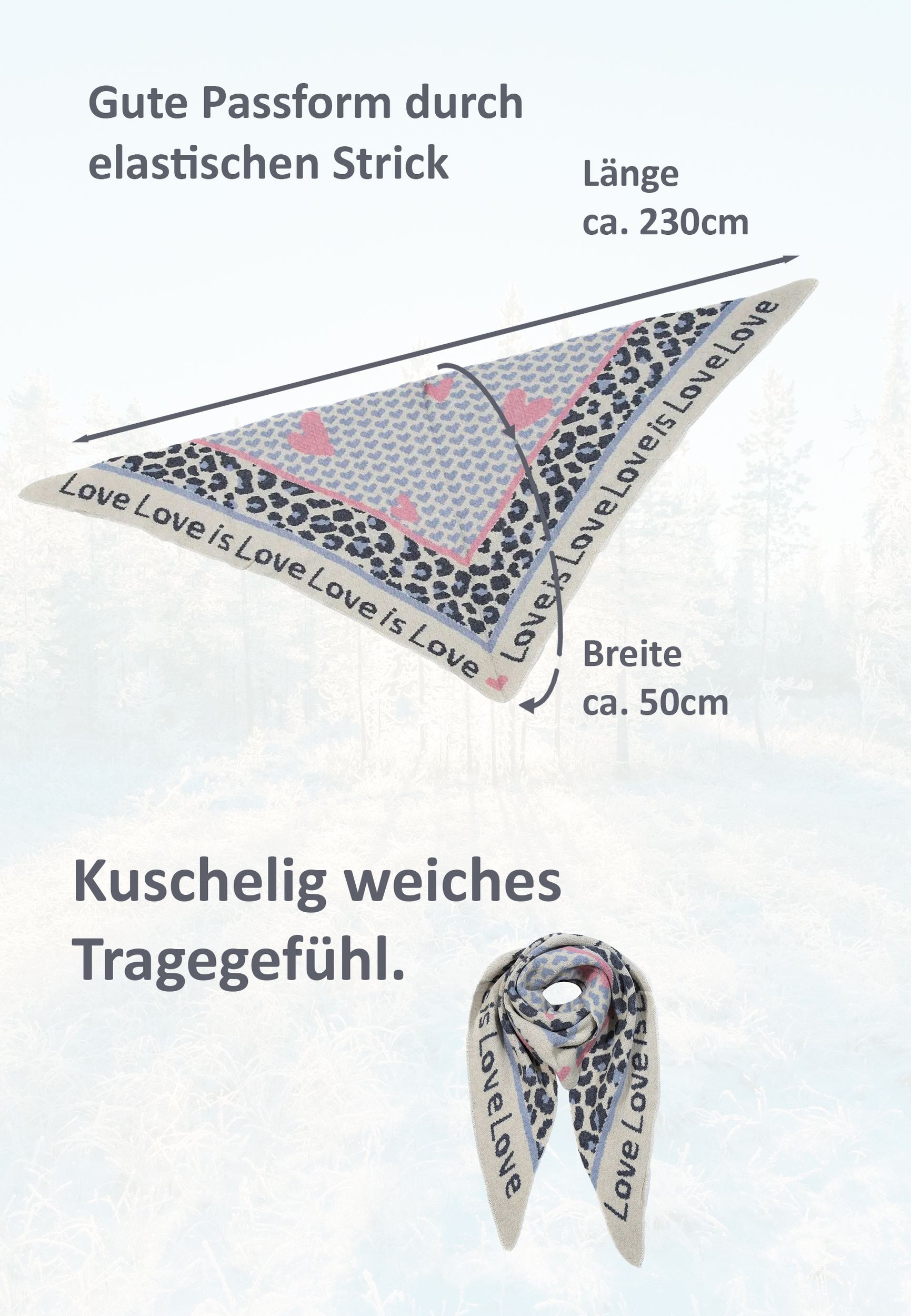 Leopardenmuster Dreieckstuch Animal Love mit cozy Oberfläche Leopardenmuster Dreieckstuch Animal Love mit cozy Oberfläche