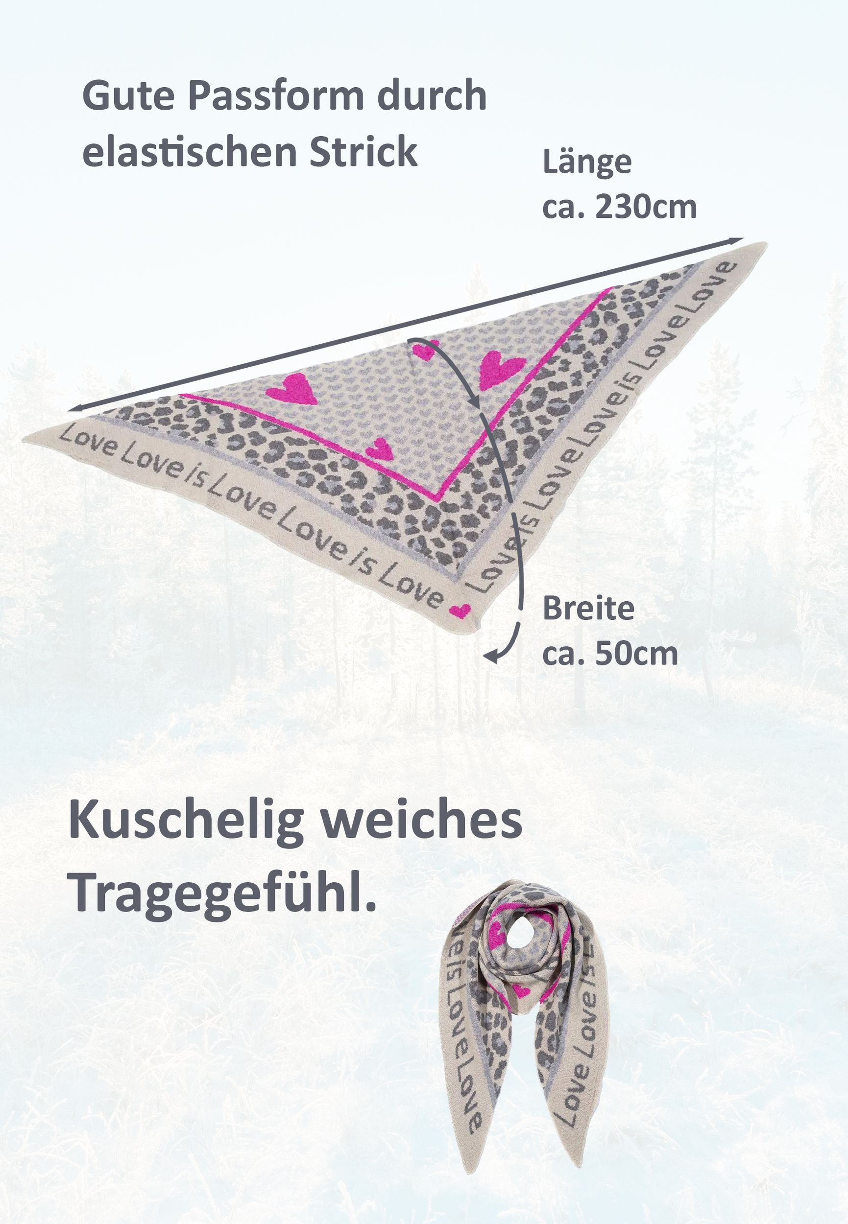 Leopardenmuster Dreieckstuch Animal Love mit cozy Oberfläche Leopardenmuster Dreieckstuch Animal Love mit cozy Oberfläche