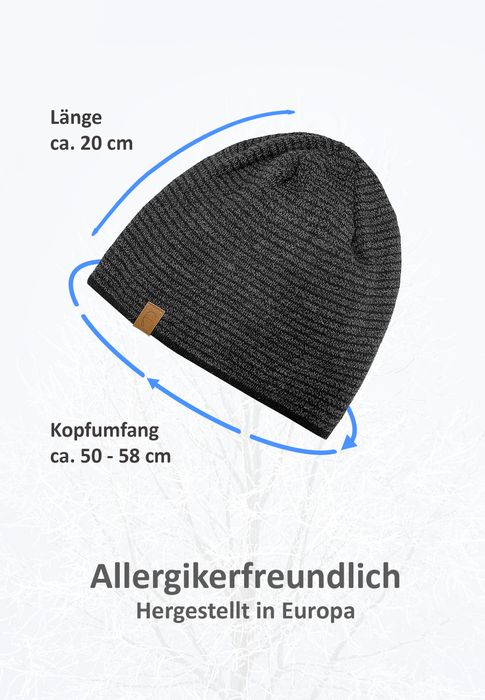 Faera Strick Beanie mit glatter Oberfläche und Thermo-Fleece – Dunkelgrau, Bild 4