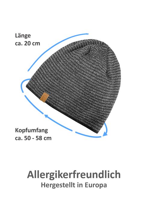 Faera Faera Strick Beanie mit glatter Oberfläche und Thermo-Fleece – Grau, Bild 4