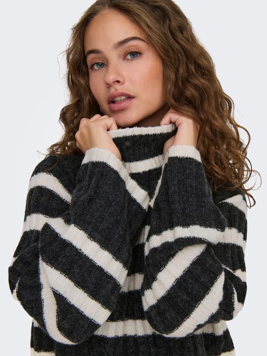 JDY JDY Pullover Knit it Rollkragen Langarm Lang – Dunkelgrau, Bild 5