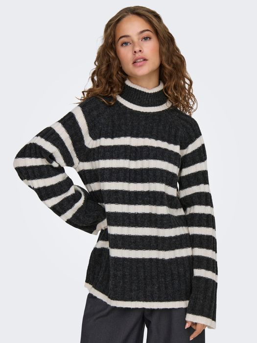 JDY JDY Pullover Knit it Rollkragen Langarm Lang – Dunkelgrau, Bild 6