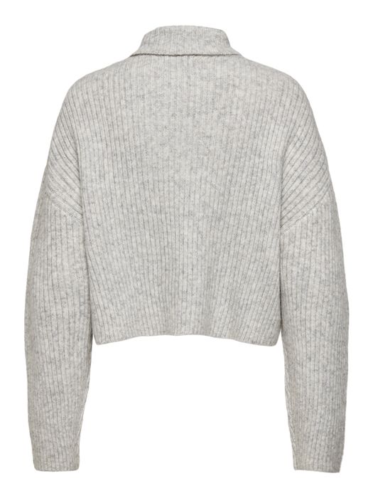 Only Strickpullover Rollkragen langarm – Grau, Bild 7
