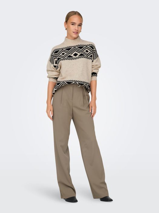 Only ONLY Strickpullover Rundhals langarm tiefe Schultern – Hellbraun, Bild 5