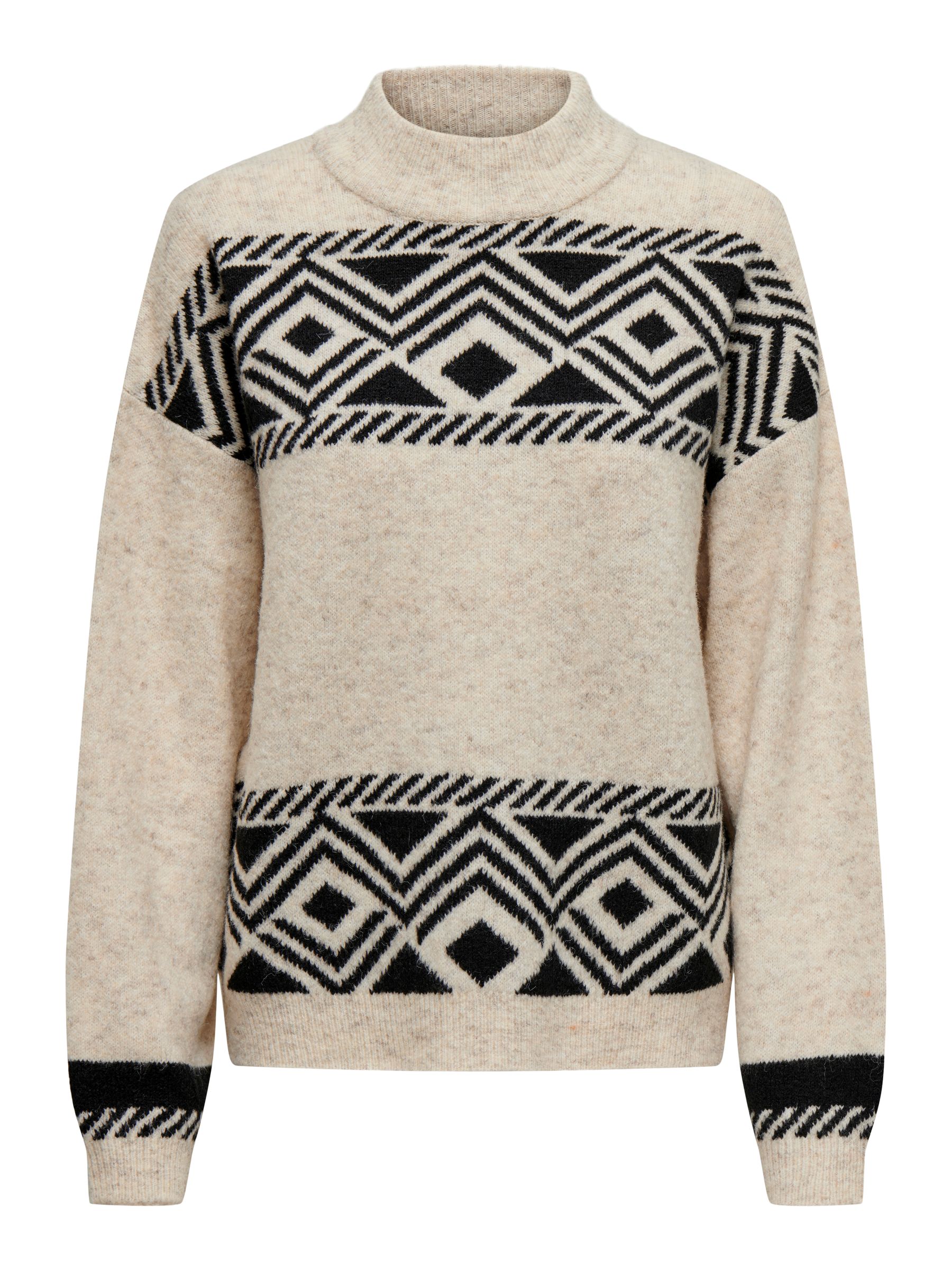 Only ONLY Strickpullover Rundhals langarm tiefe Schultern – Hellbraun, Bild 1