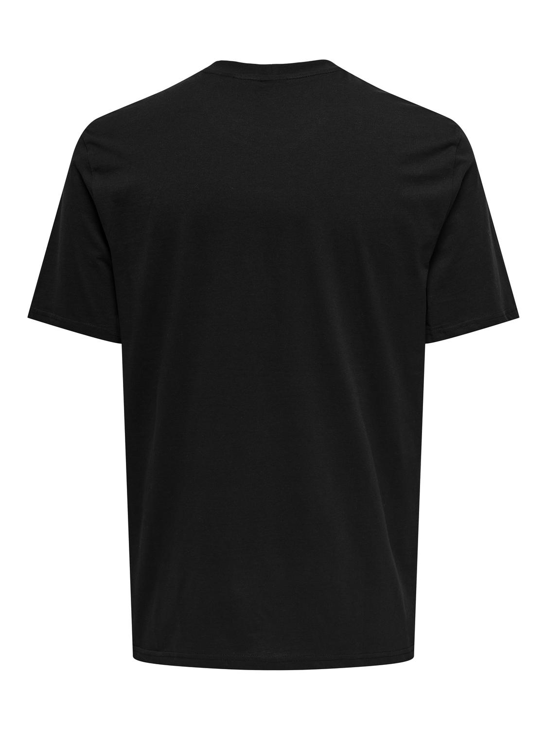 Weiches Jersey T-Shirt Rundhals Gummidruck Komfort Weiches Jersey T-Shirt Rundhals Gummidruck Komfort