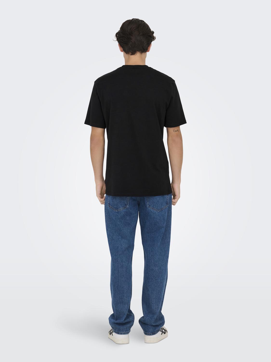Weiches Jersey T-Shirt Rundhals Gummidruck Komfort Weiches Jersey T-Shirt Rundhals Gummidruck Komfort