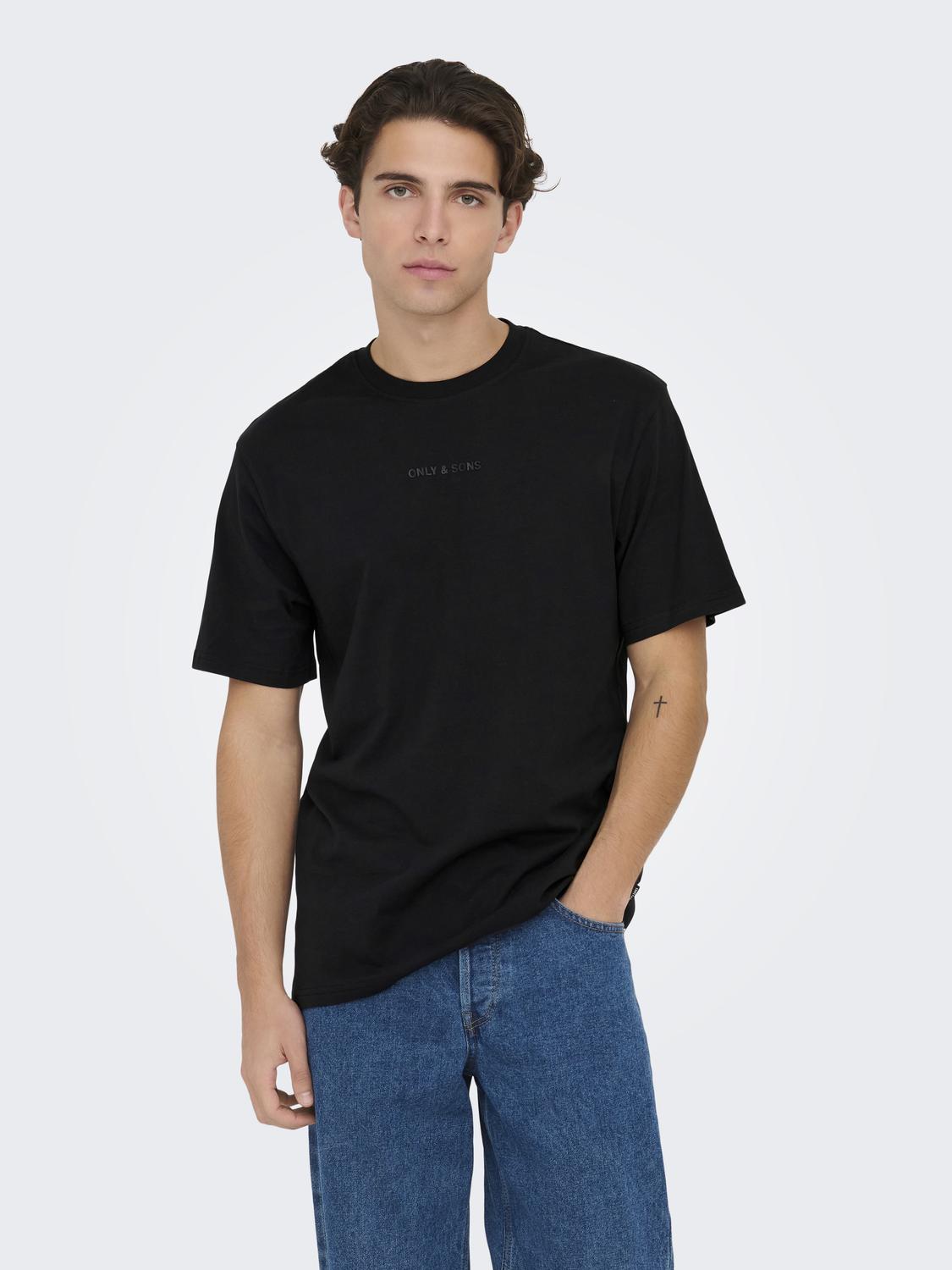 Weiches Jersey T-Shirt Rundhals Gummidruck Komfort Weiches Jersey T-Shirt Rundhals Gummidruck Komfort