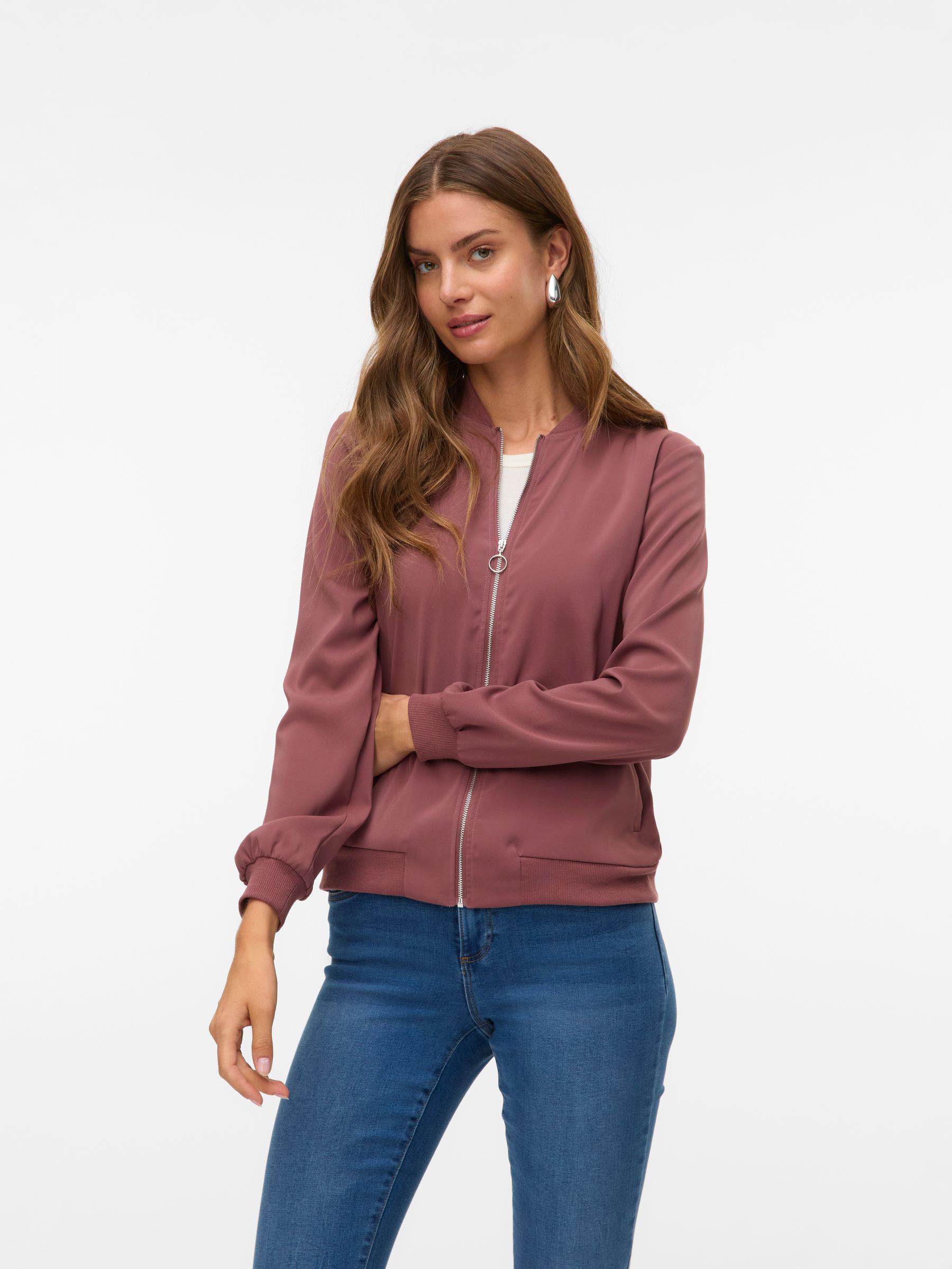 Vero Moda Leichte Bomber Jacke für Alltagslook Dünner Blouson – Braun, Bild 2