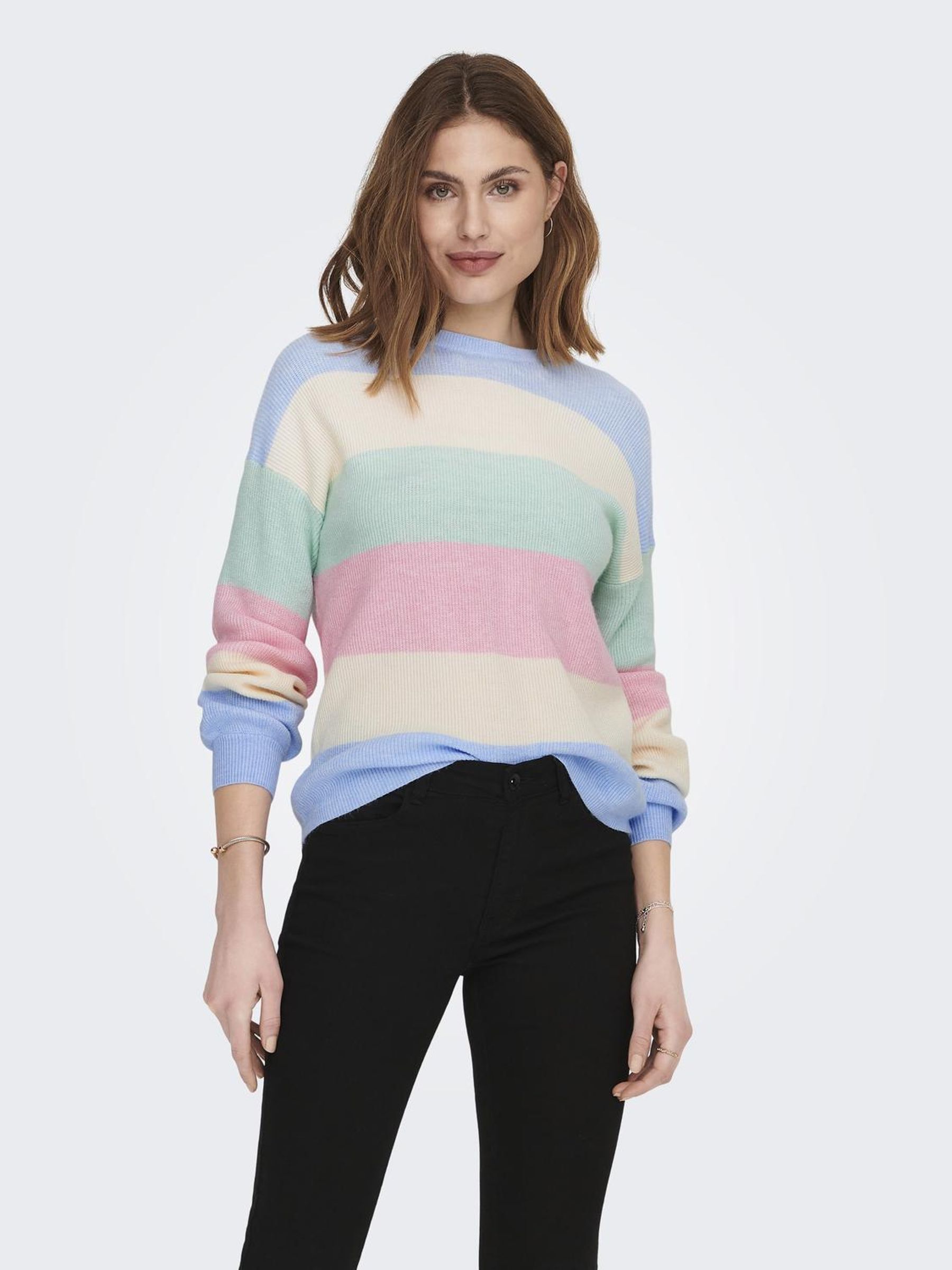ONLY_SpringSummer2023_kentucky-blue_15220044_3.jpg Cooler Ripp Strickpullover Dropped Shoulder