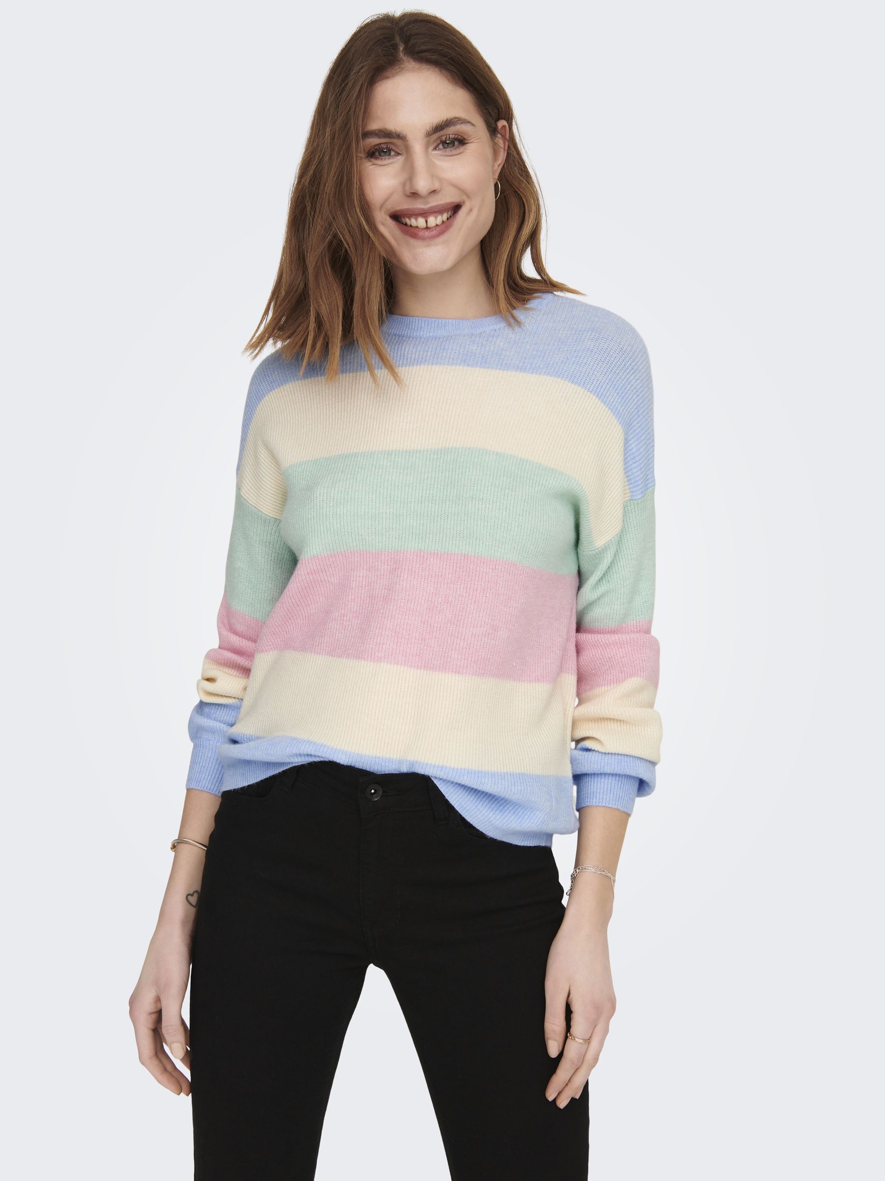 ONLY_SpringSummer2023_kentucky-blue_15220044_6.jpg Cooler Ripp Strickpullover Dropped Shoulder