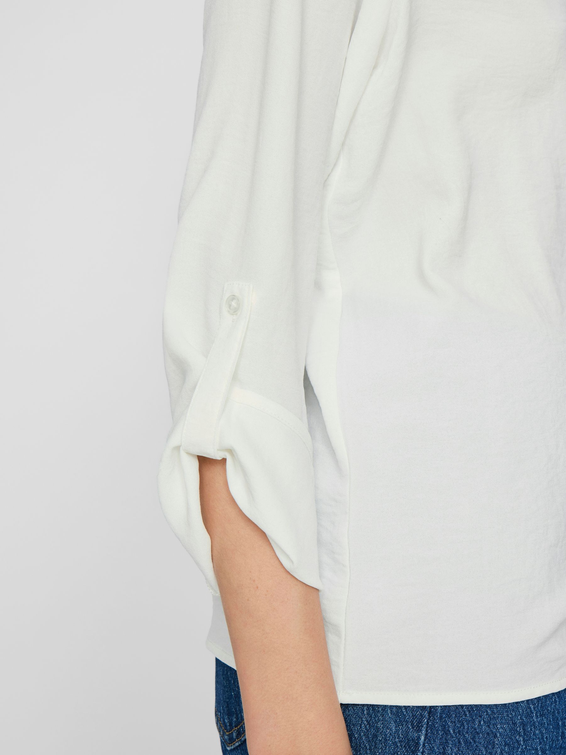 VILA_Springsummer_4641934_14102906_6.jpg Struktur Design Top mit V-Ausschnitt Crepe Bluse mit 3/4 Arm