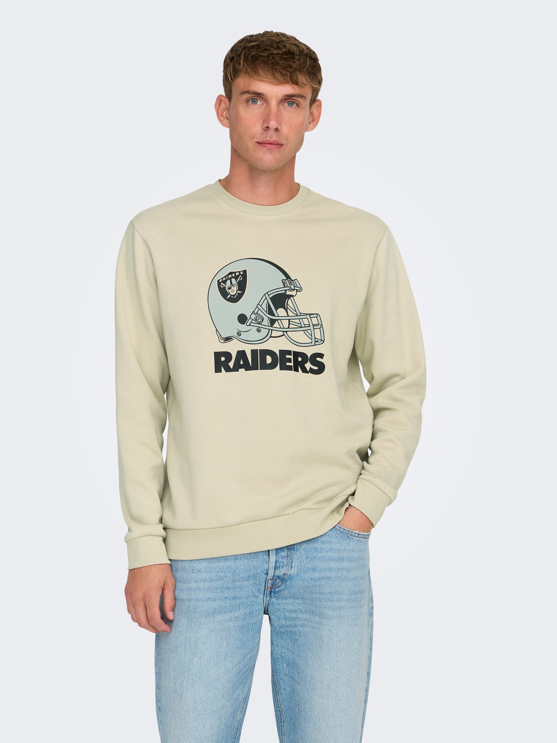ONLY&SONS_Autumnwinter_4648577_22031838_3.jpg Weiches Rundhals Sweatshirt Eagles / Raiders Langarm Pullover
