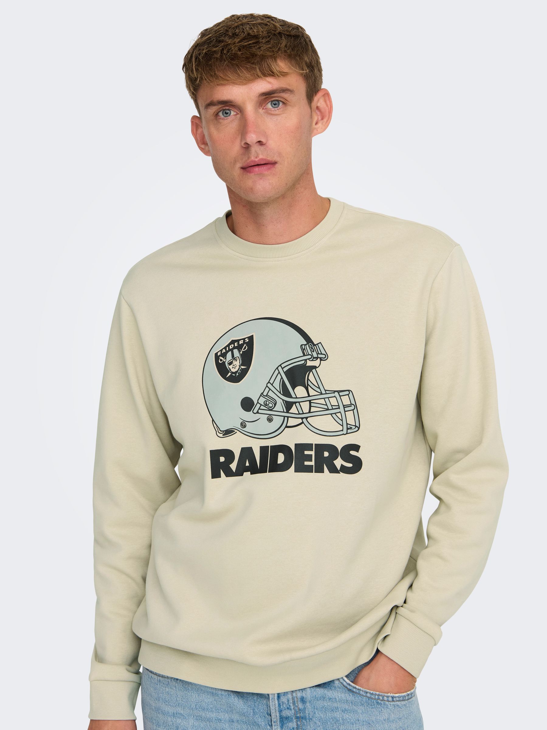 ONLY&SONS_Autumnwinter_4648577_22031838_6.jpg Weiches Rundhals Sweatshirt Eagles / Raiders Langarm Pullover