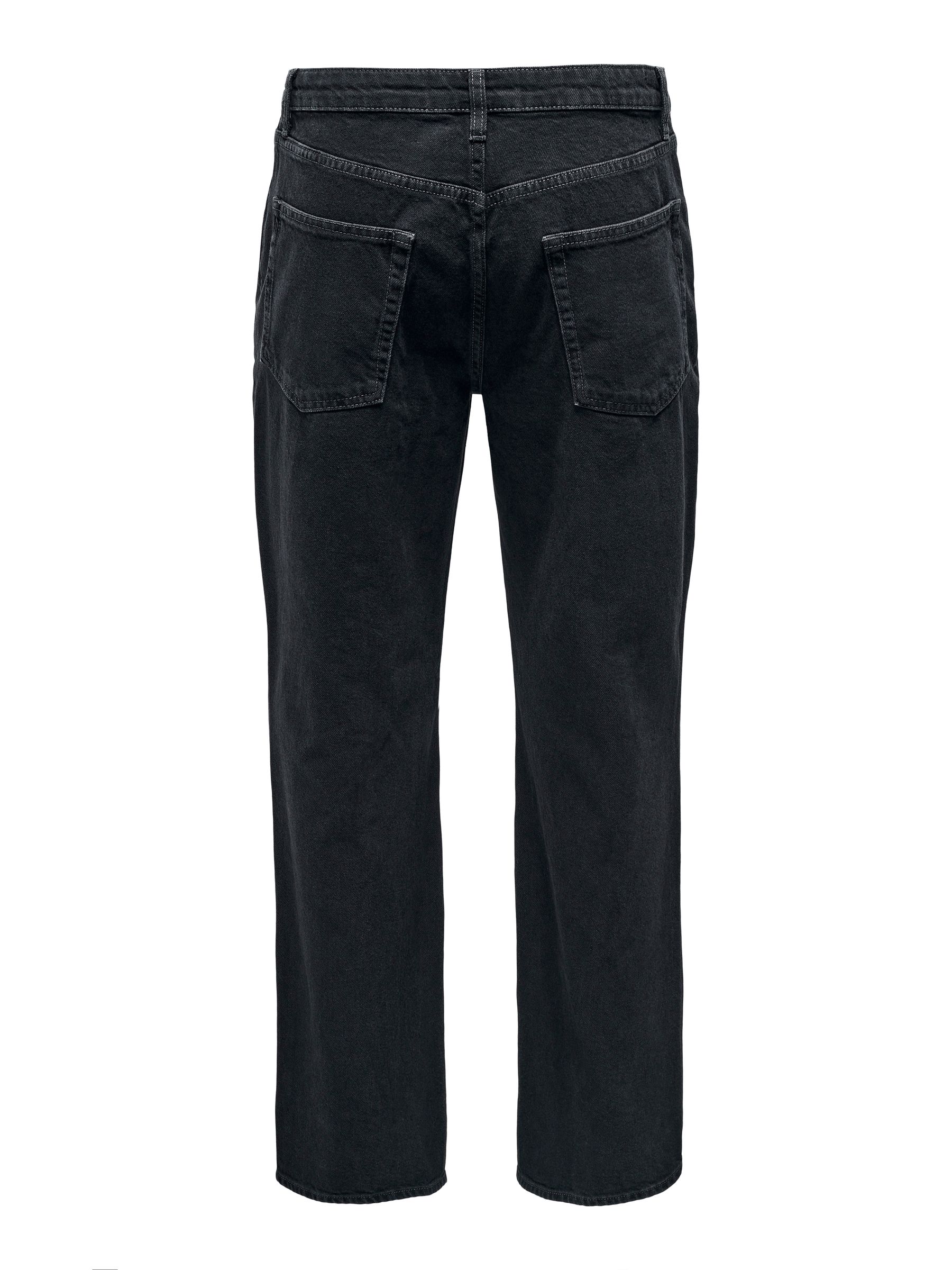 ONLY&SONS_SpringSummer2023_4277904_22026778_2.jpg Loose Fit Jeans mit Knopfleiste Schwarze Denim Hose