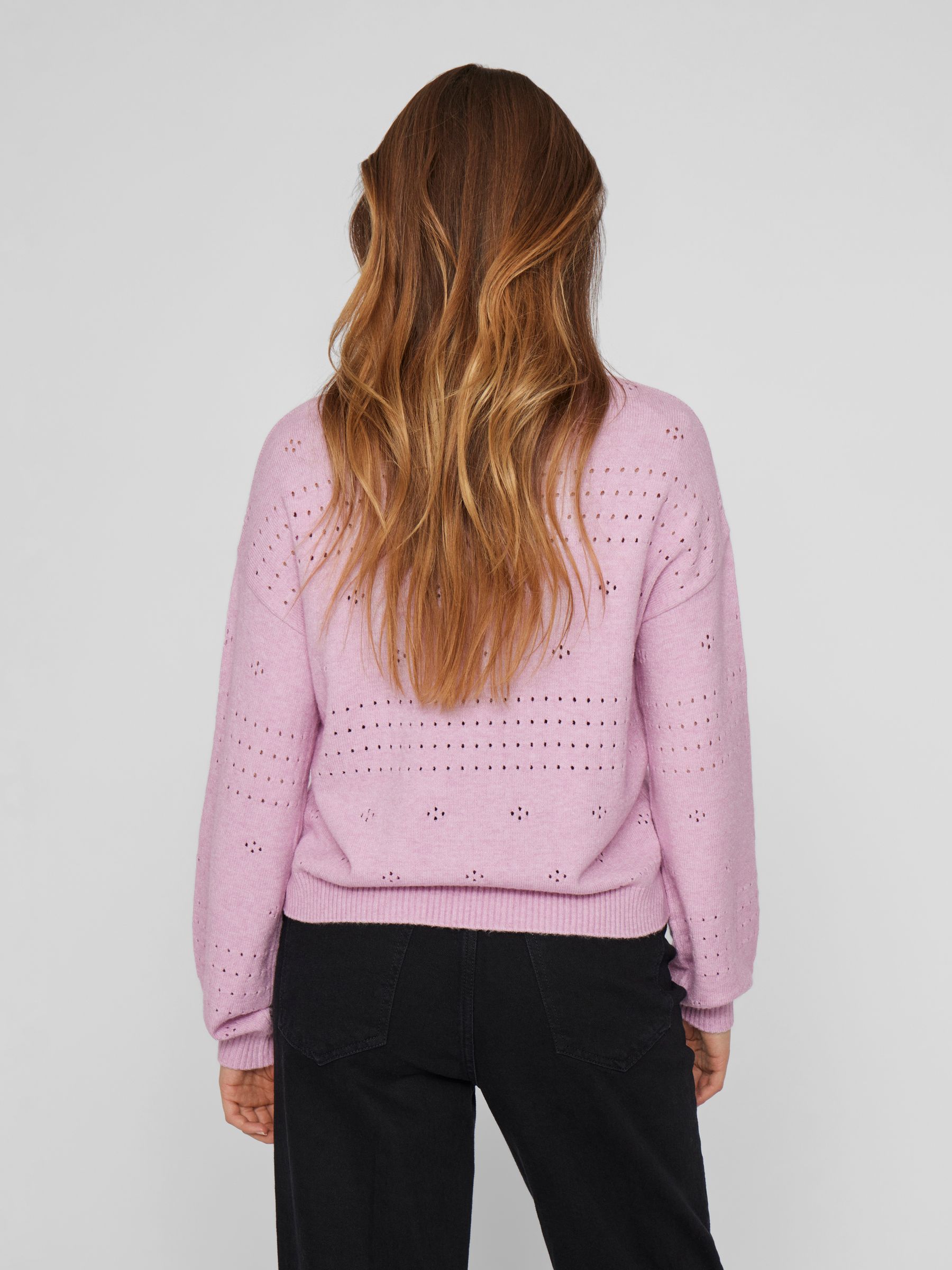 VILA_NOOS2025_4730184_14101222_5.jpg Soft Strickpullover mit Ballonärmel Pointelle Muster