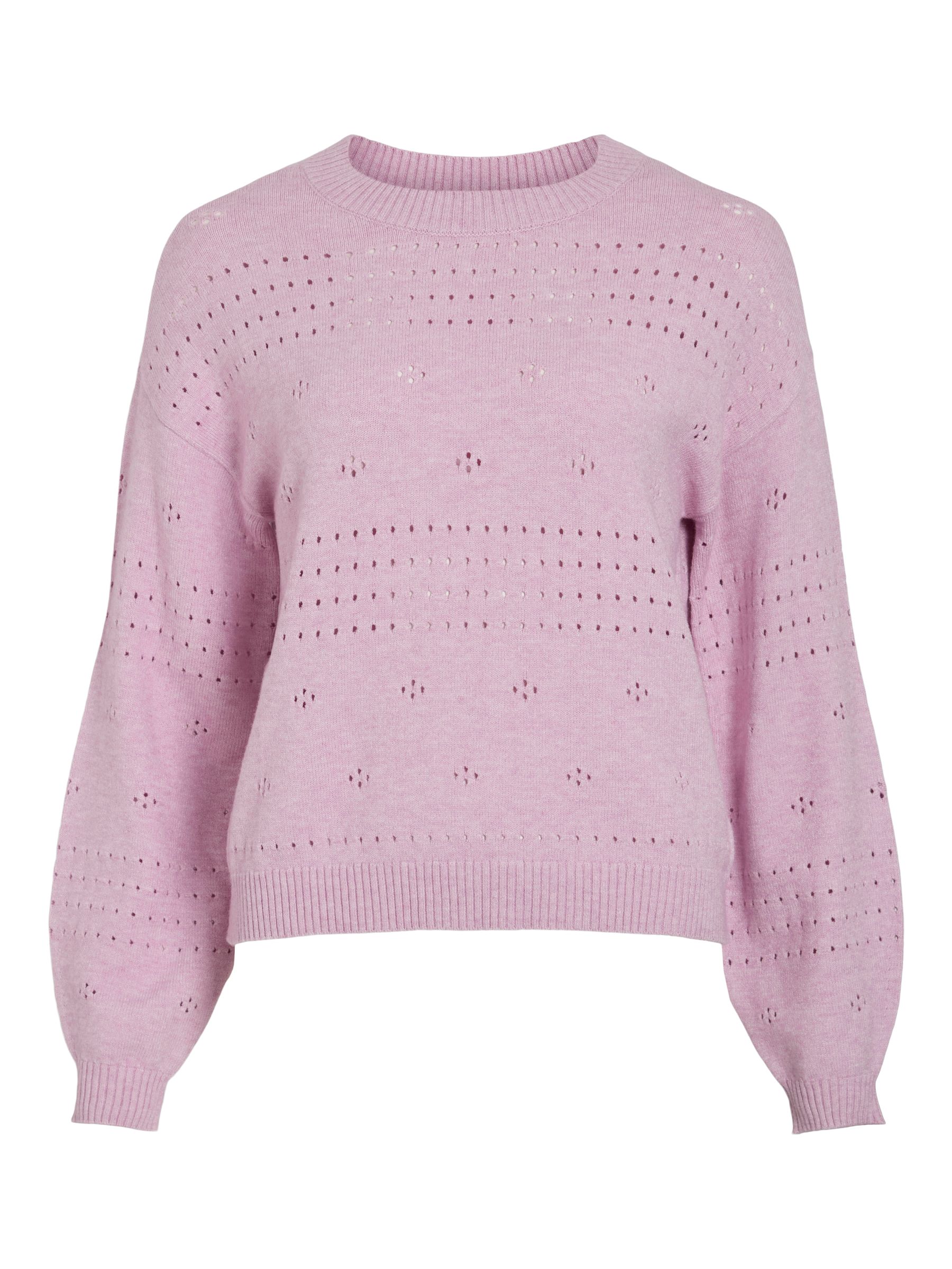 VILA_NOOS2025_4730184_14101222.jpg Soft Strickpullover mit Ballonärmel Pointelle Muster