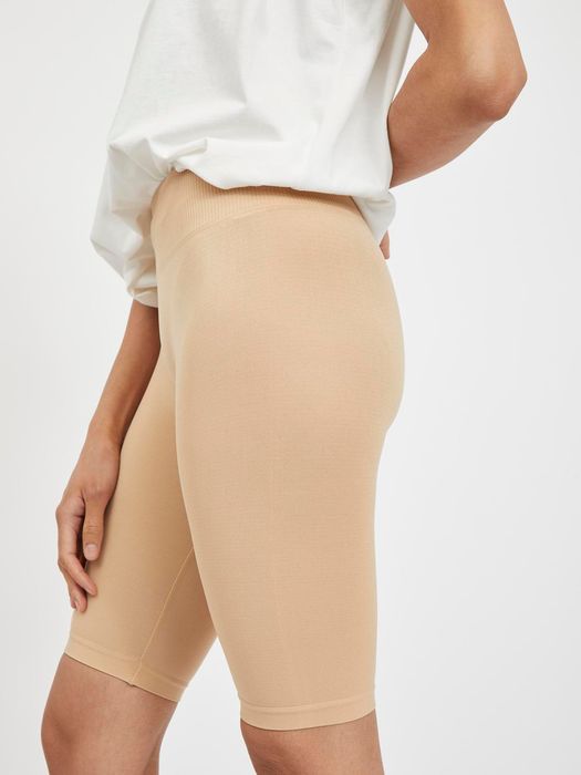 Vila VILA Leggingshorts 2er-Set Figurformend Gerippter Bund – Sand, Bild 5