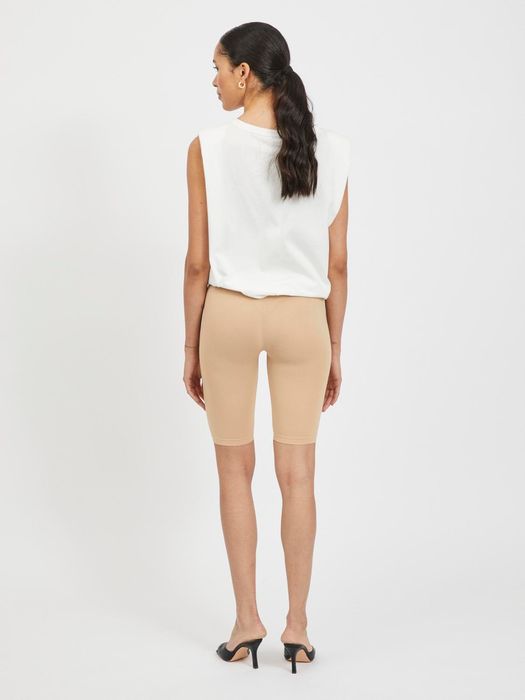 Vila VILA Leggingshorts 2er-Set Figurformend Gerippter Bund – Sand, Bild 3